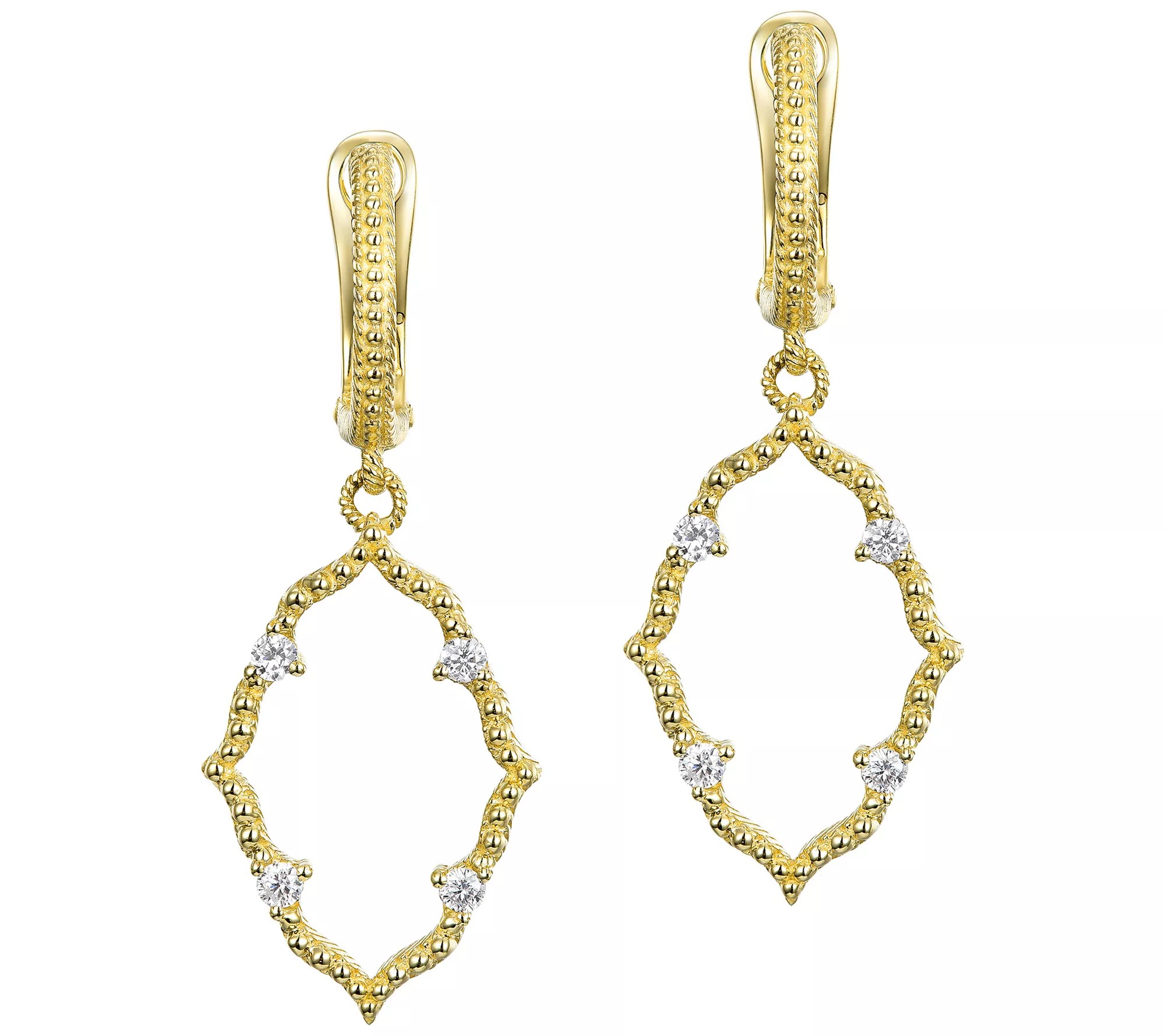 Judith Ripka 14K Gold Diamond Earrings