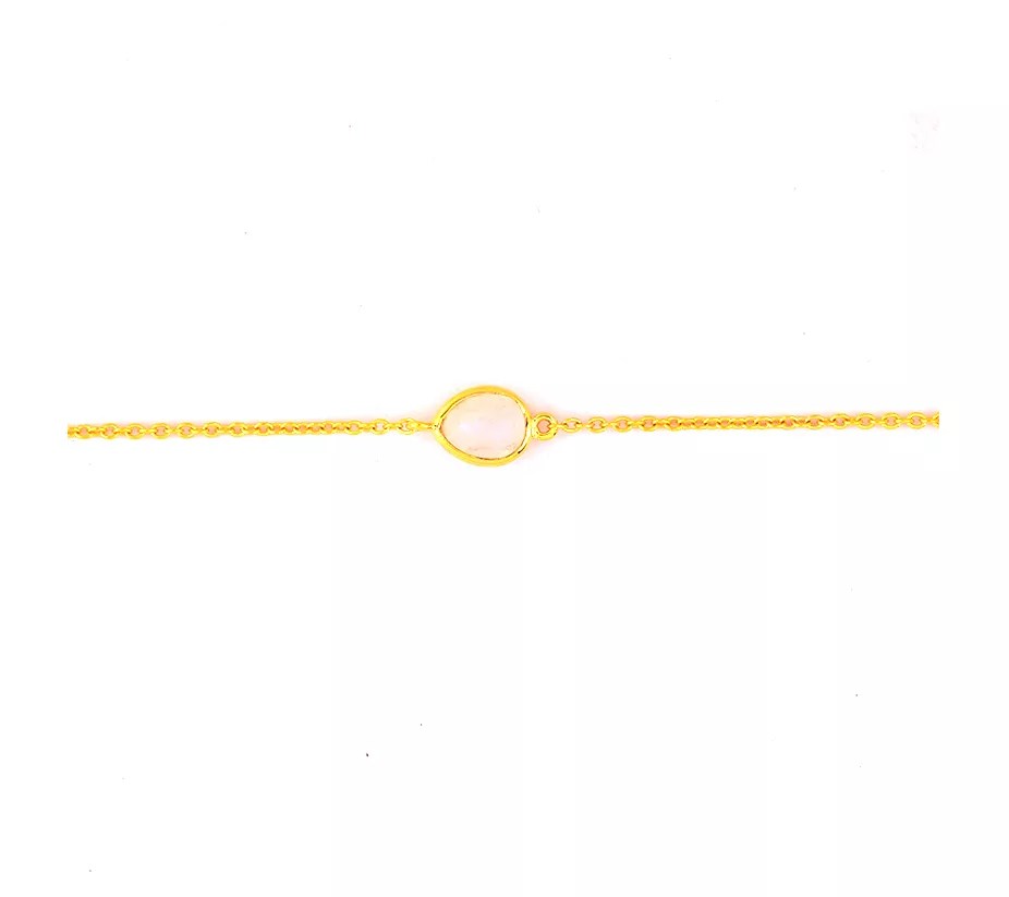 Affinity Gems Moonstone Station Necklace, 14K Gold Plated