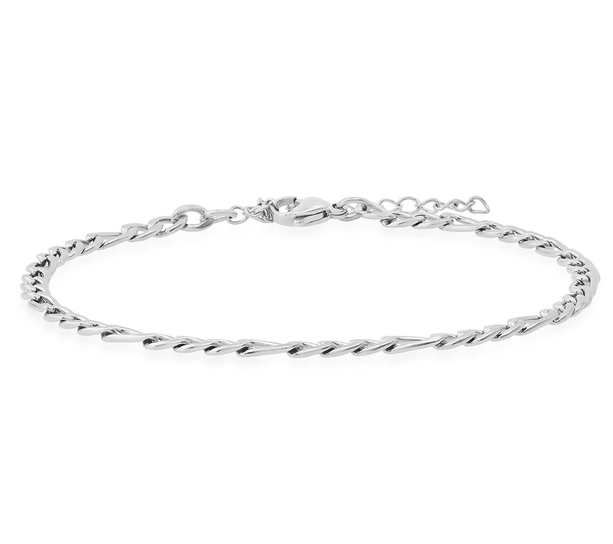 Steel by Design Figaro Chain Link Ankle Bracelet