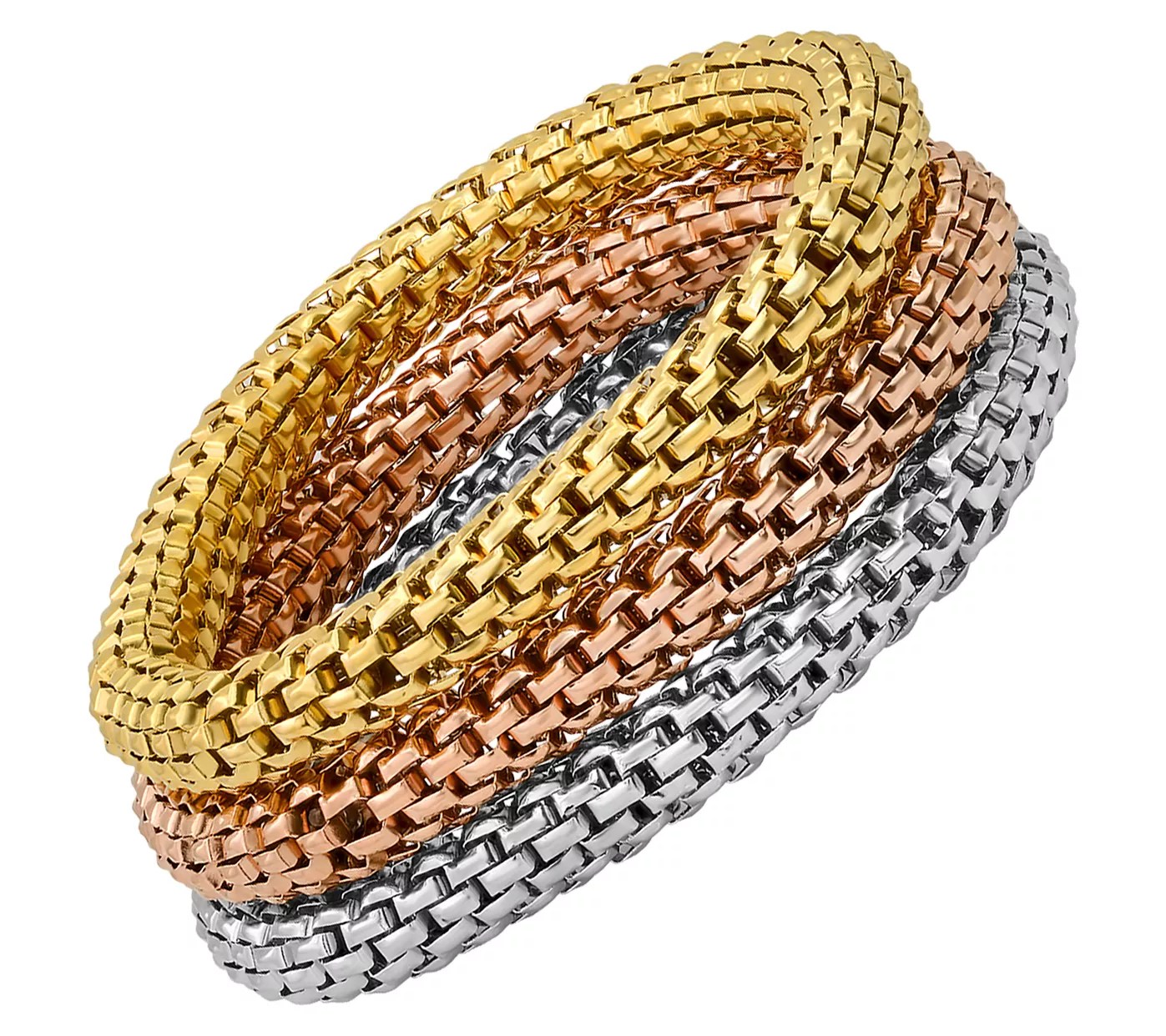 Steel by Design TriColor Mesh Link Bracelet Set