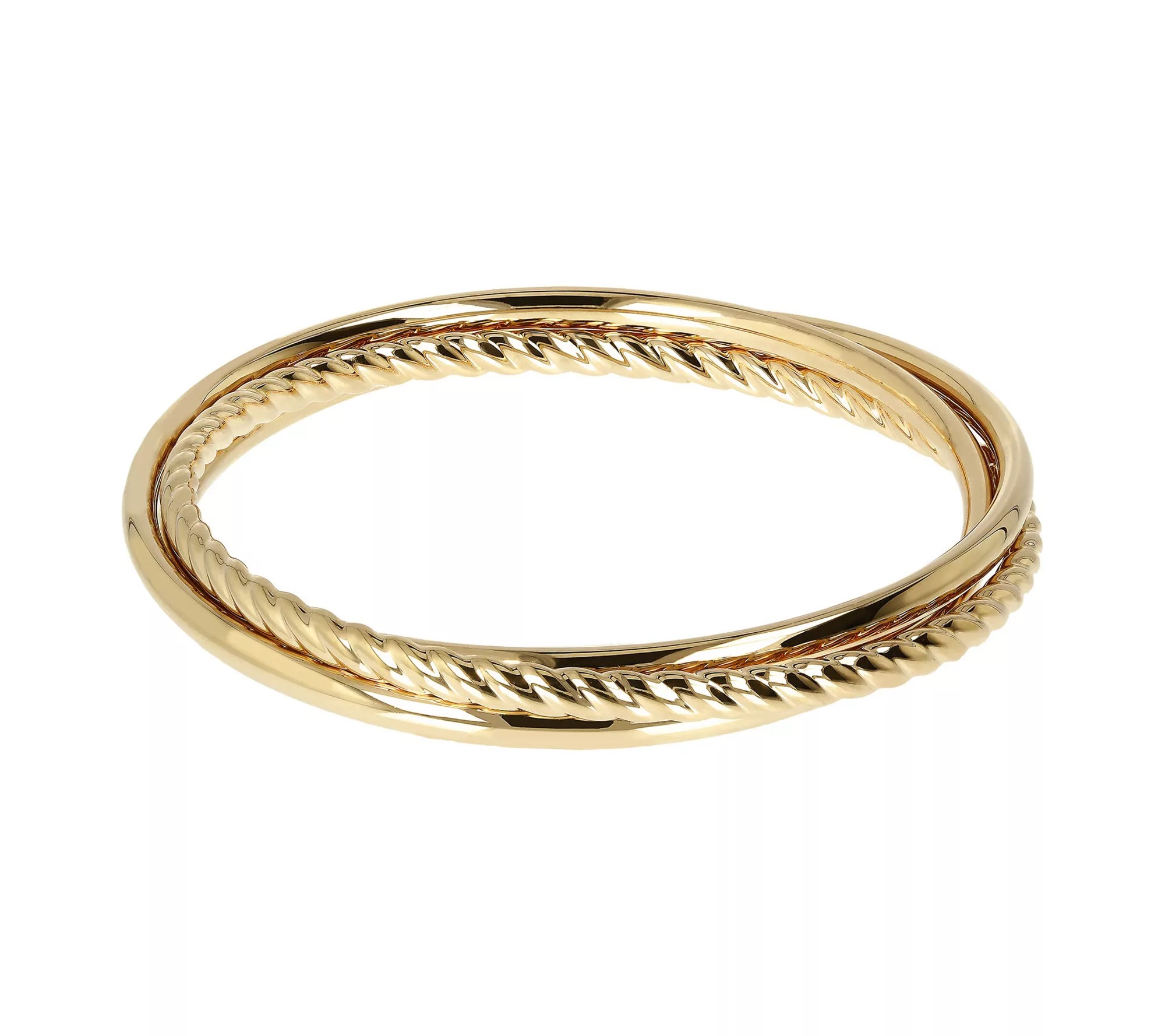 BellaOro Average SlipOn Rolling Bangles, 14K Gold Over Resin