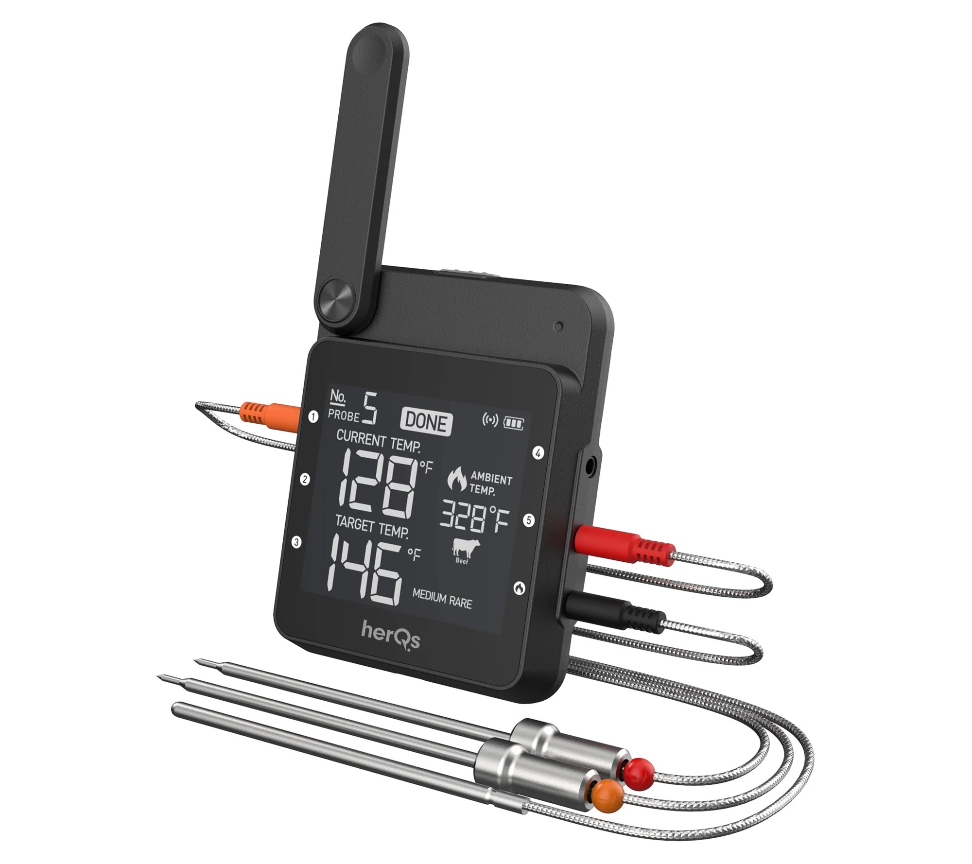 HerQs Professional Digital Grill Thermometer wih Two Probes