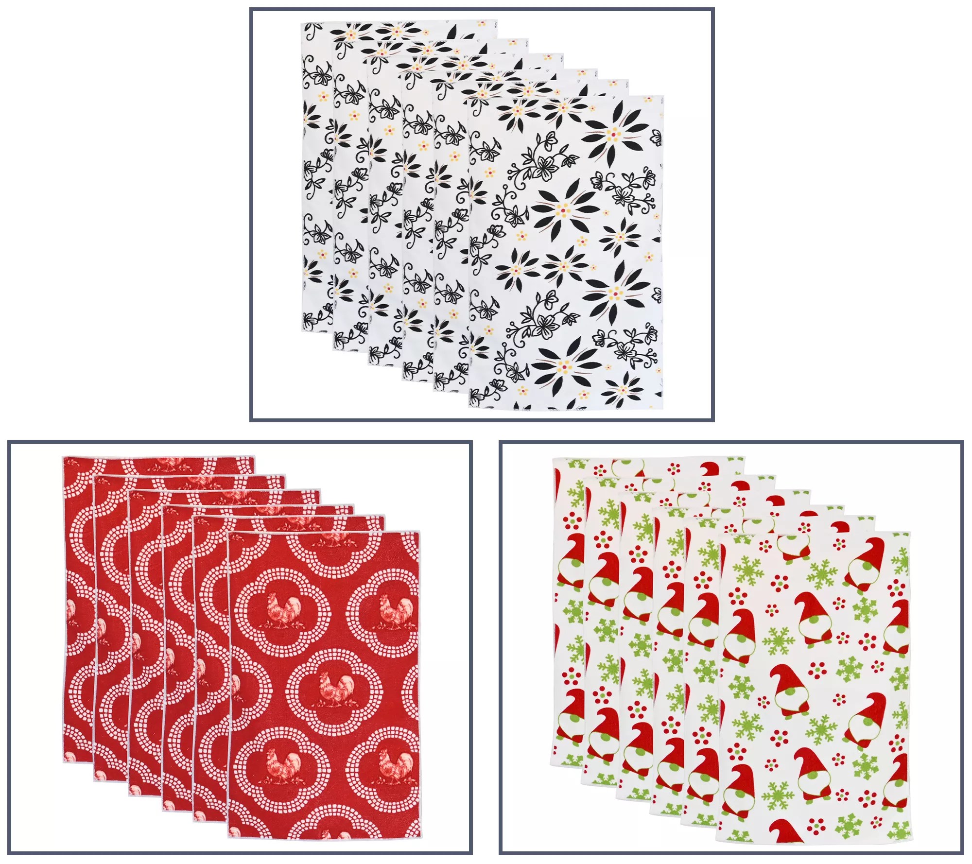 Temptations Set of (6) 15" x 25" Microfiber Towels