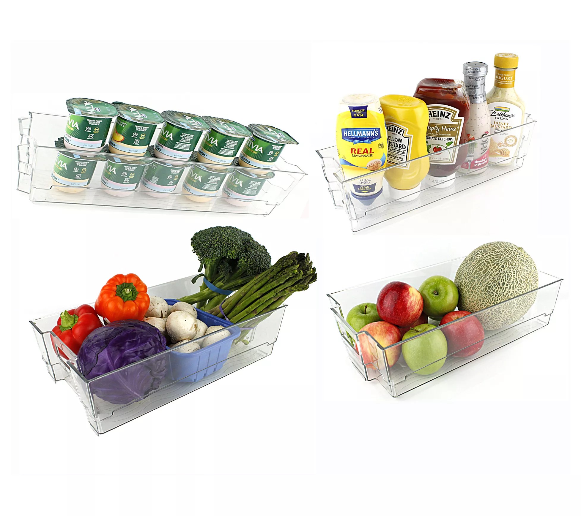 4Piece Storage and Organizer Fridge Bi ns Set