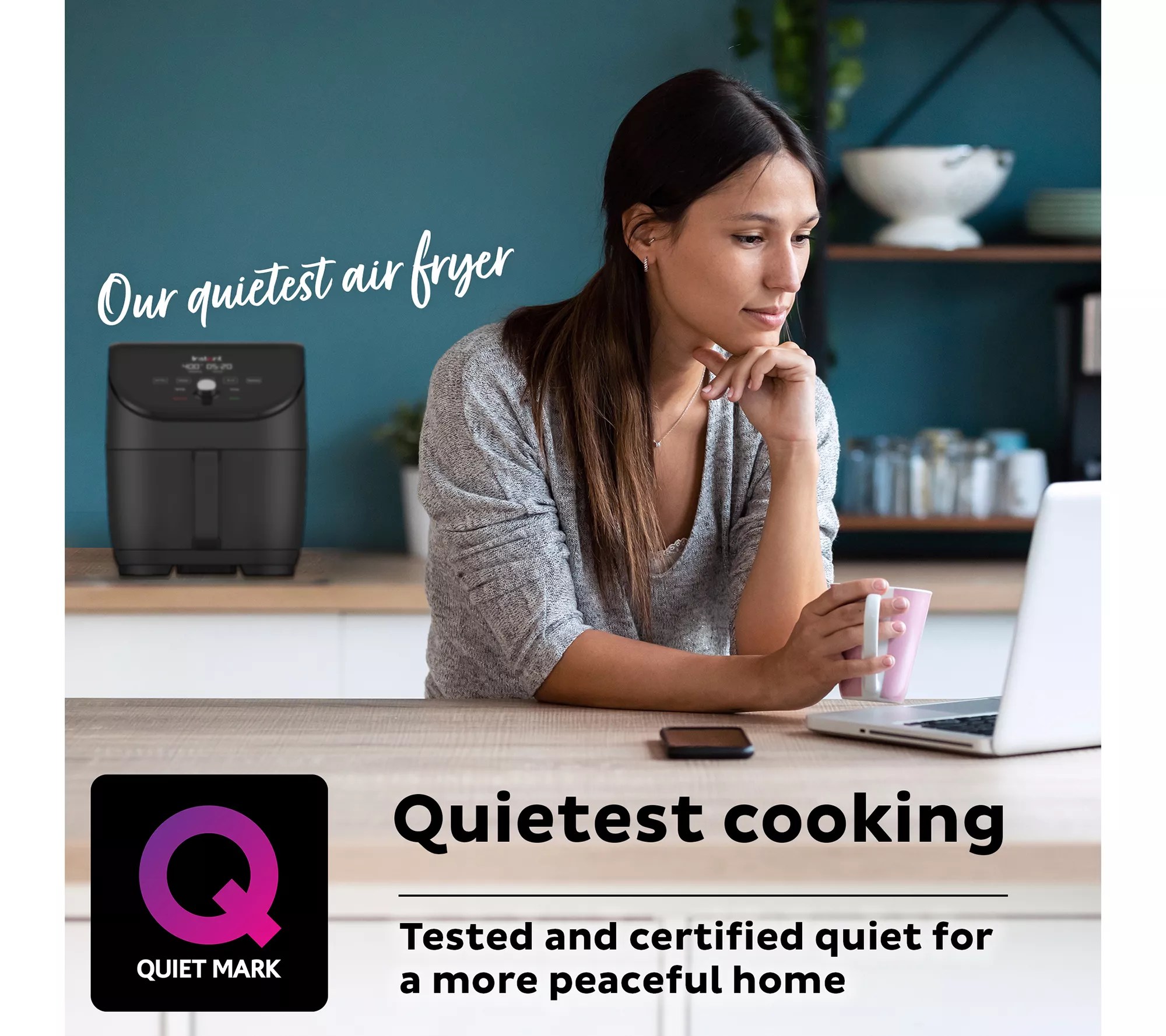 Instant Vortex Slim 6Qt Compact Air Fryer with Quiet Mark