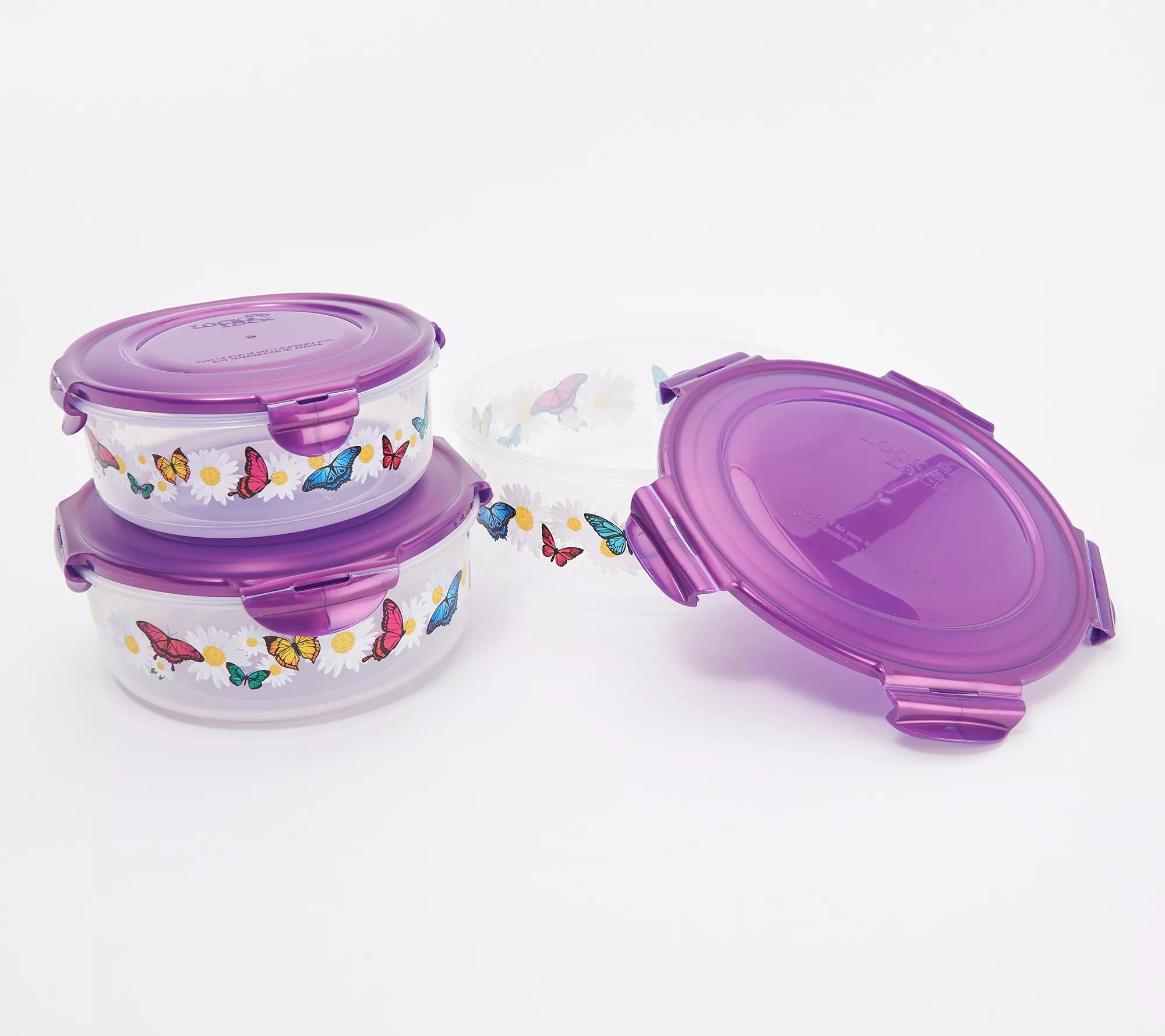 LocknLock 3Piece Floral Printed Canister Storage Set