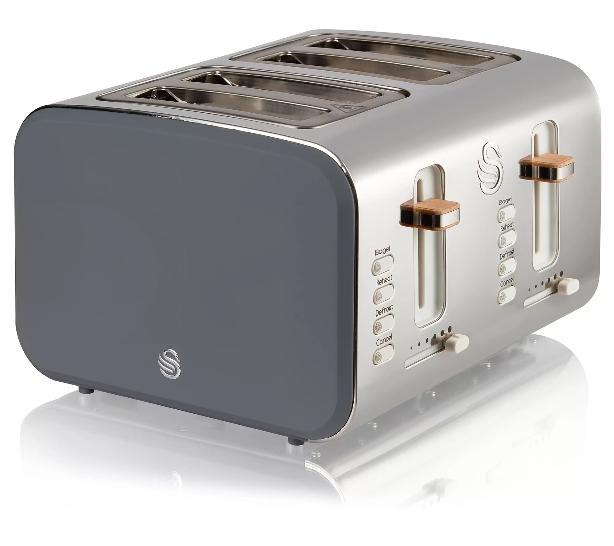 Swan Gray Nordic 4Slice Toaster