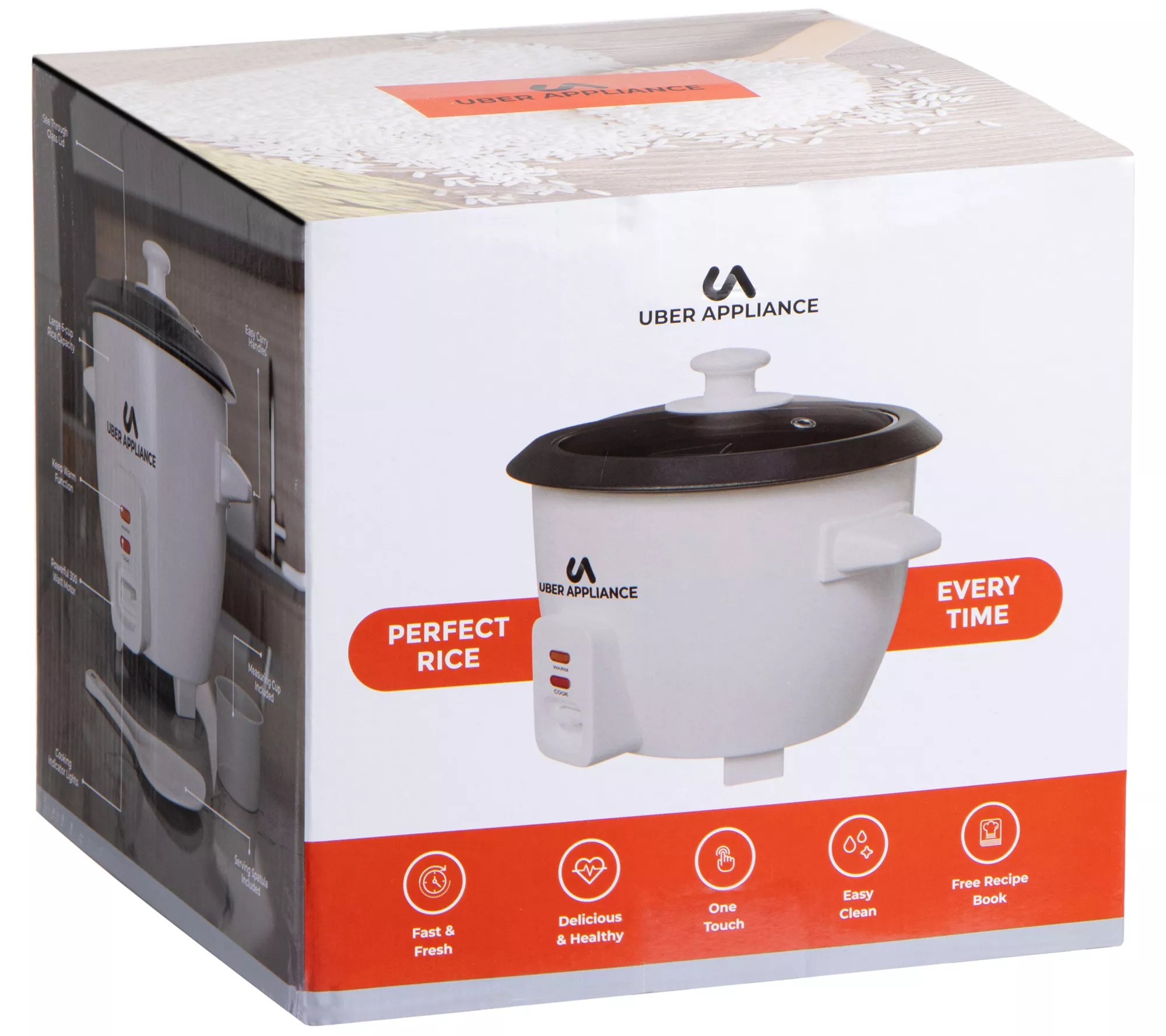 Uber Appliances 6 Cup Rapid Rice Cooker w/ KeepWarm Function