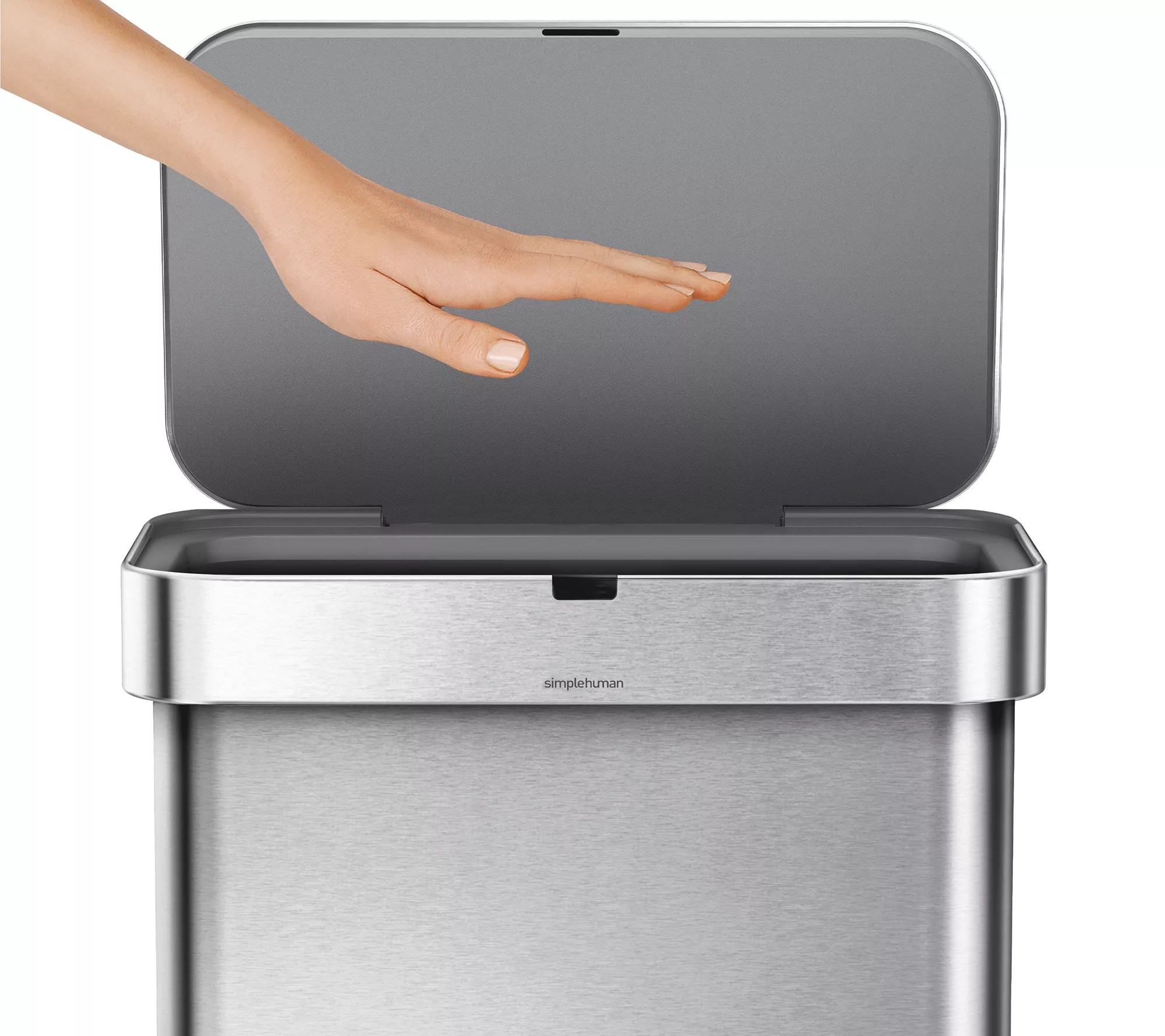 simplehuman 58L Rectangular Sensor Trash Can w/Voice Control