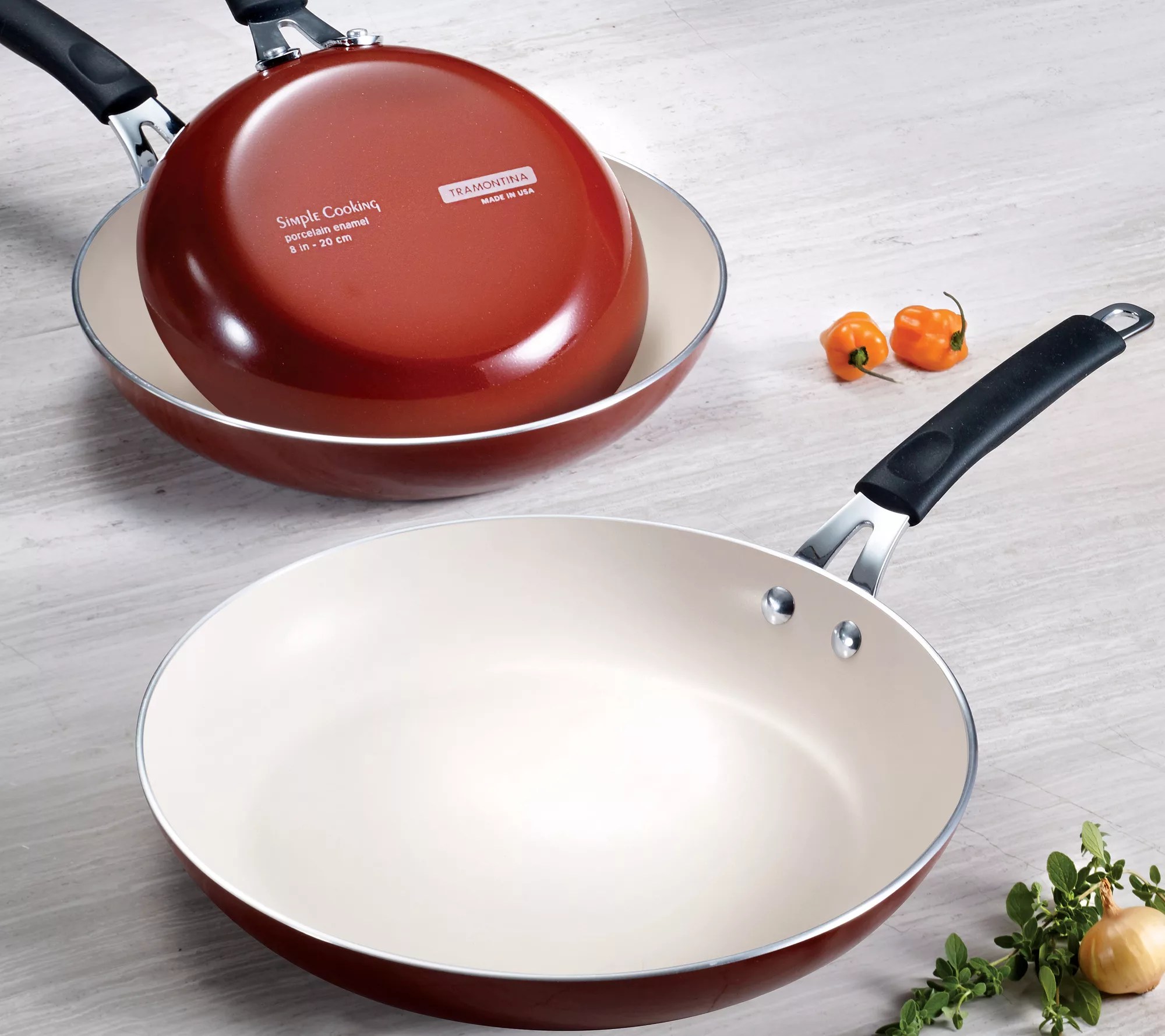 Tramontina Style Porcelain Enamel Simple Cooking 12" Fry Pan