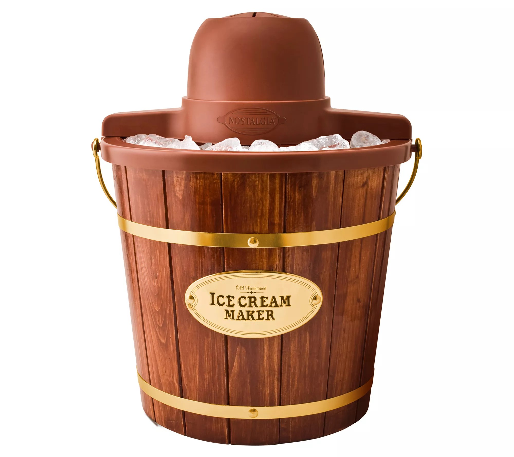 Nostalgia 4Quart Wood Bucket Ice Cream Maker