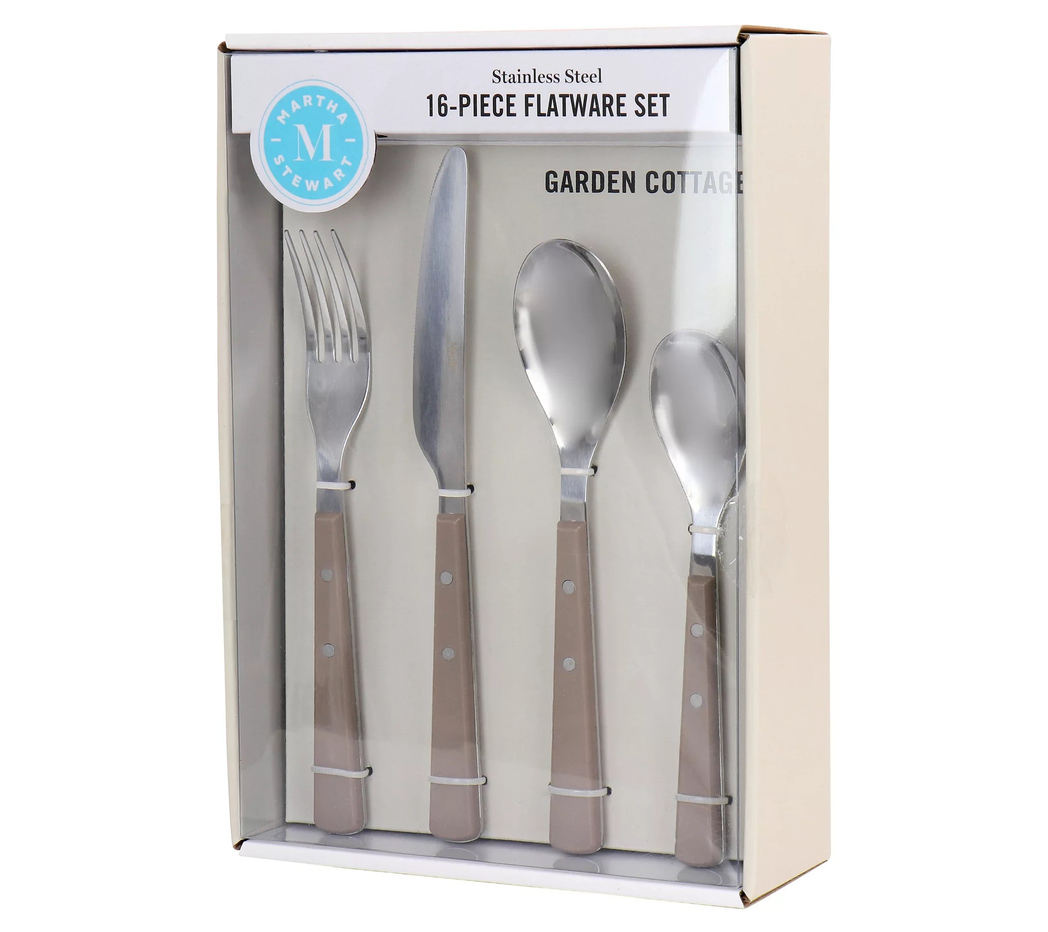 Martha Stewart 16Piece Stainless Steel Flatware Set