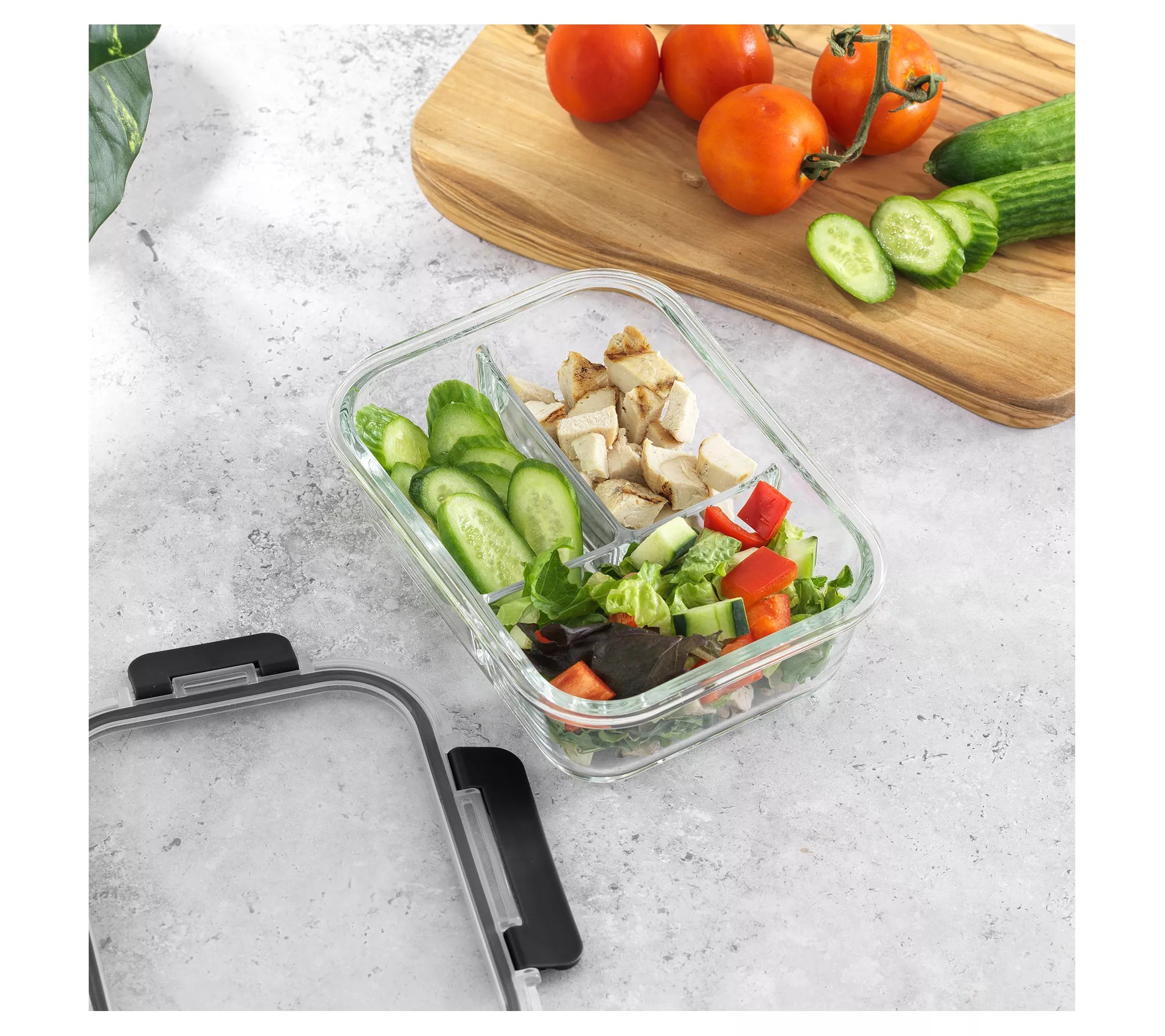 JoyJolt 3Section Food Prep Storage Containers Set of 5