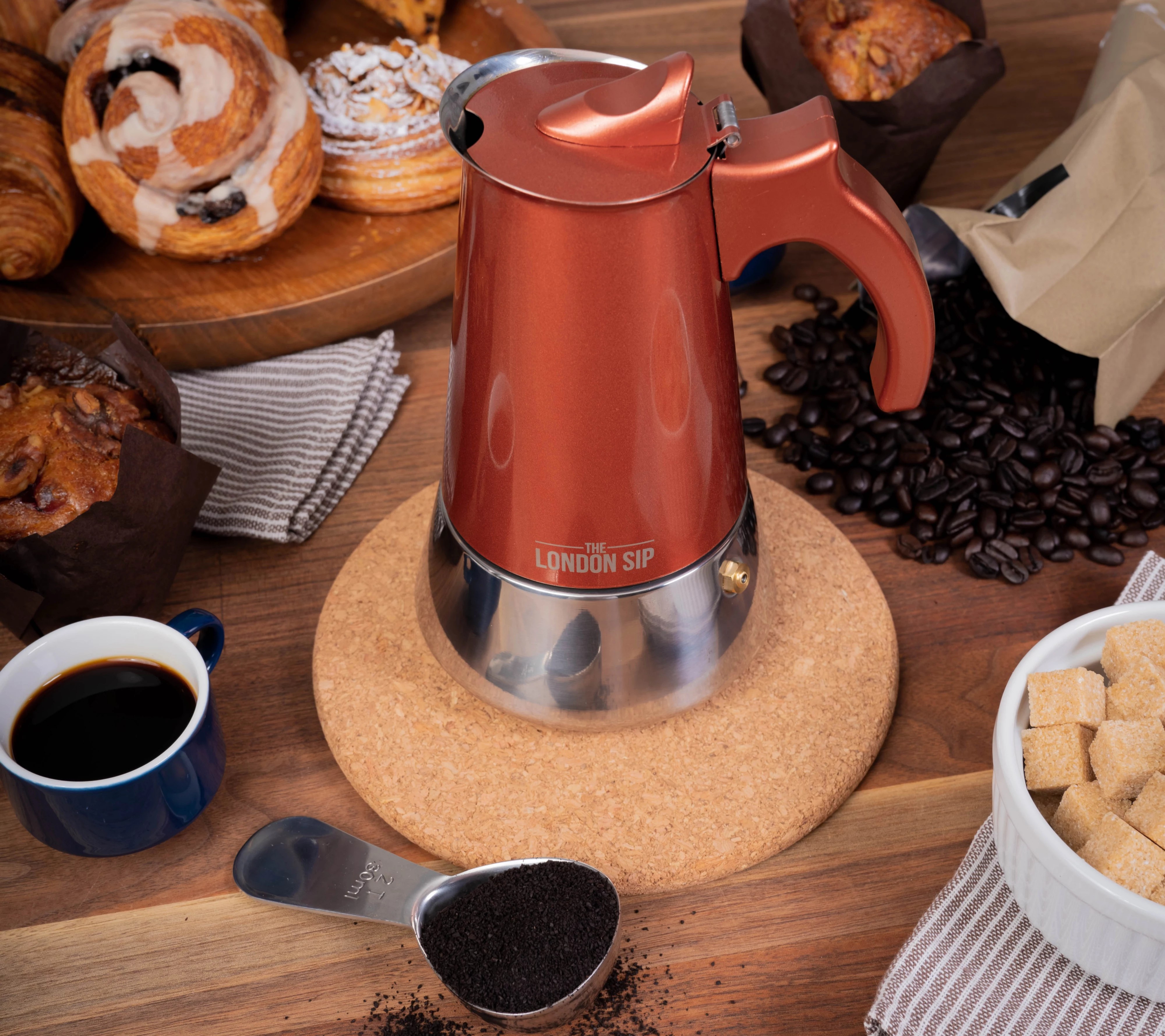 London Sip 10cup Stainless Steel Espresso Maker