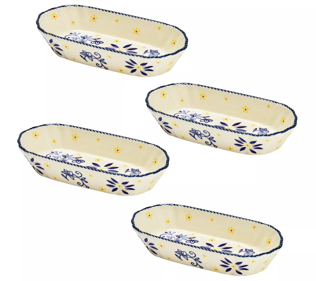 Temptations Classic Set of 4 Hot Dog Plates