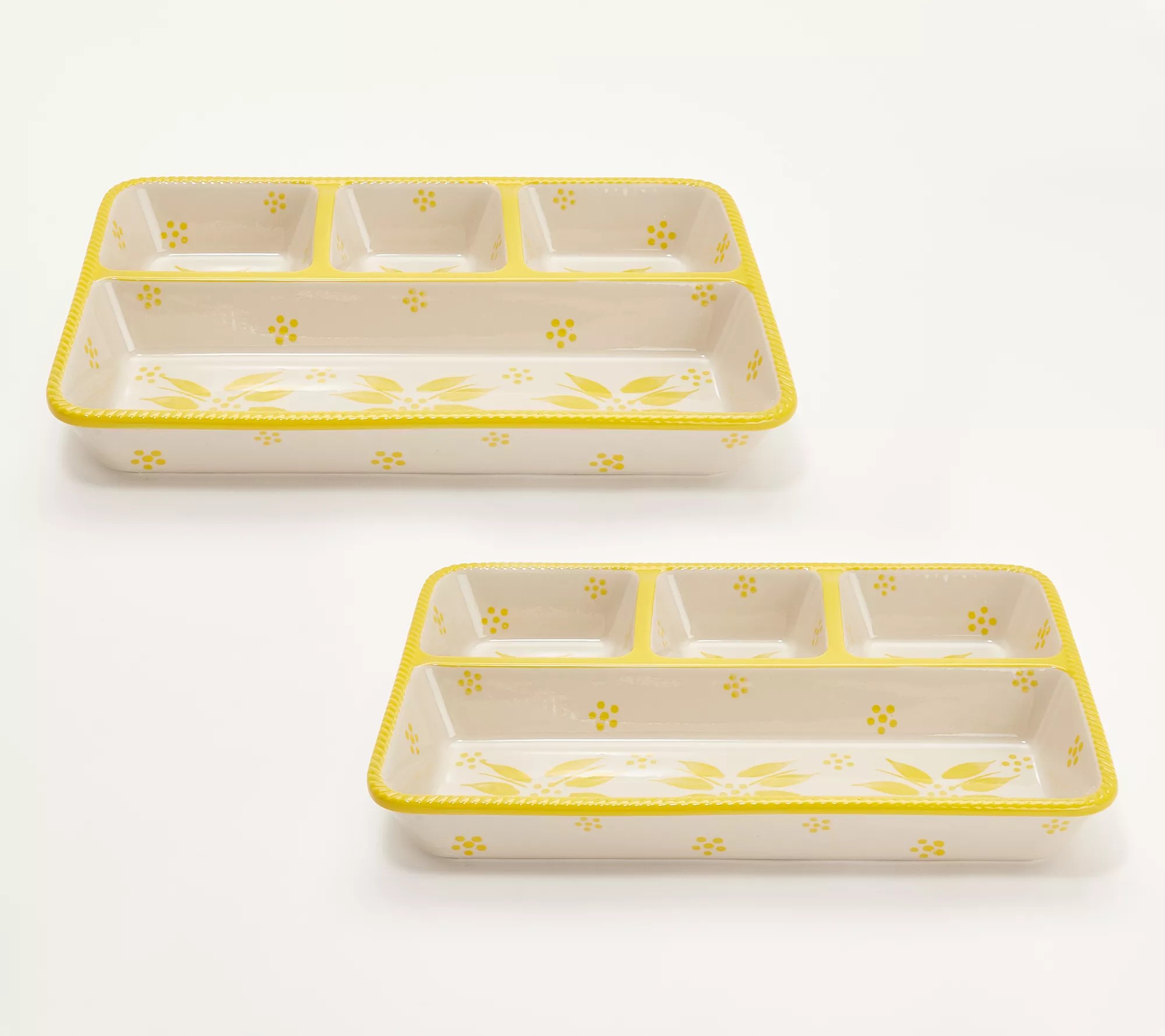 Temptations Old World Set of 2 Stoneware TV Dinner Trays