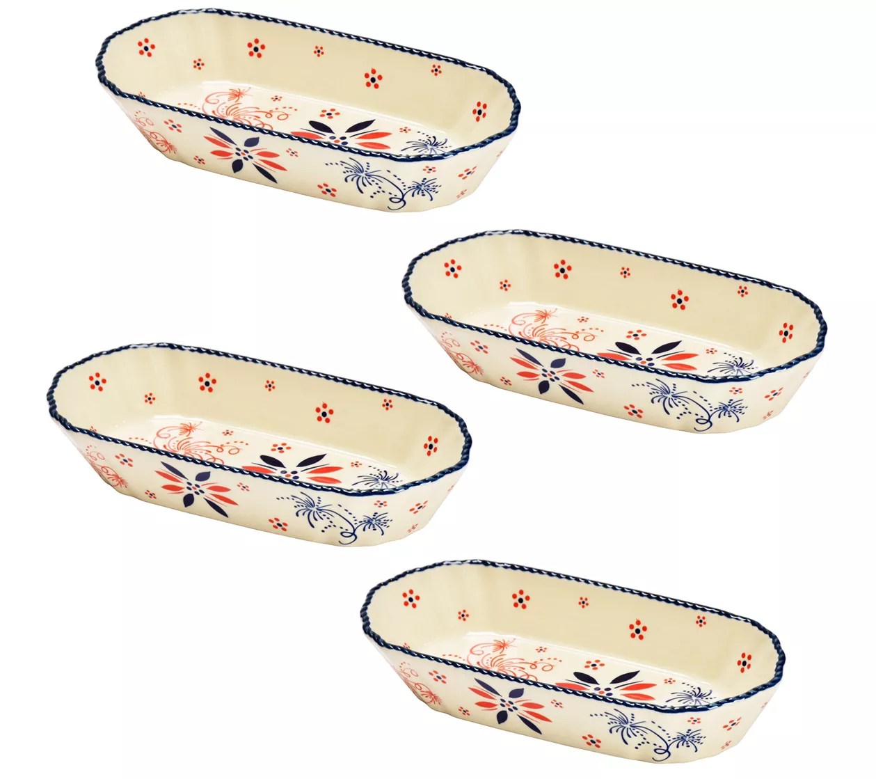 Temptations Seasonal Set of (4) Hot Dog Plates