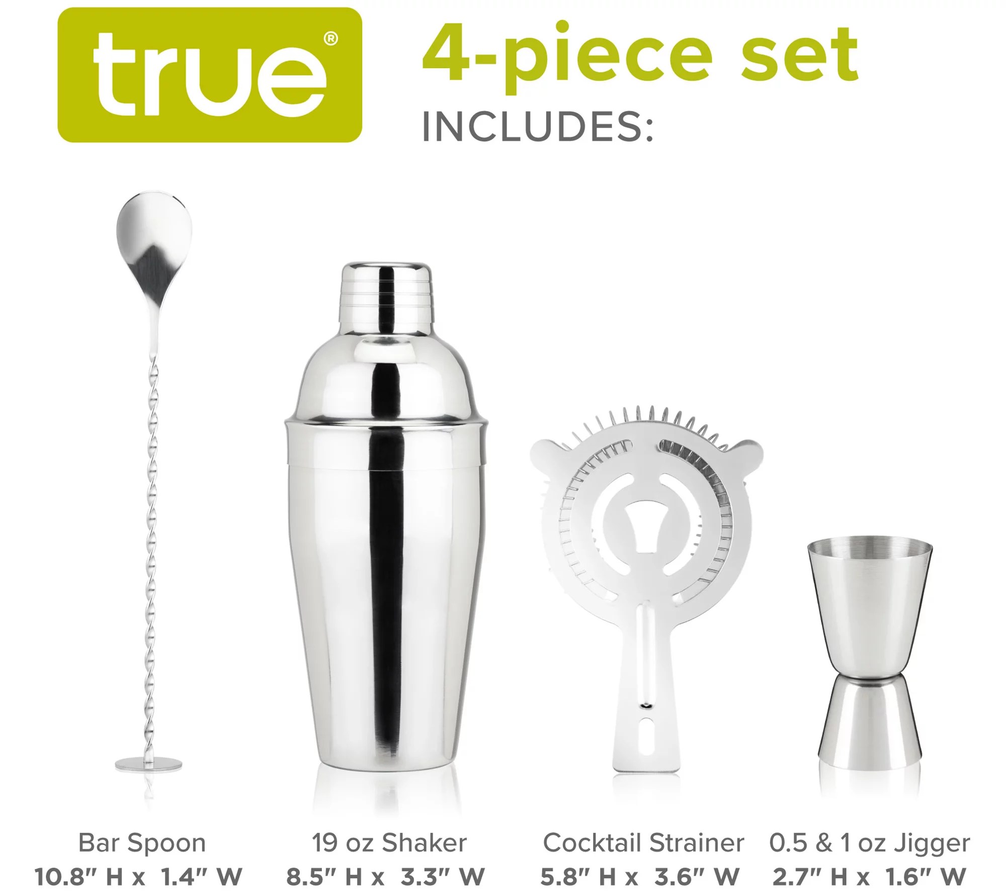 True Fortify Stainless Steel Barware Set