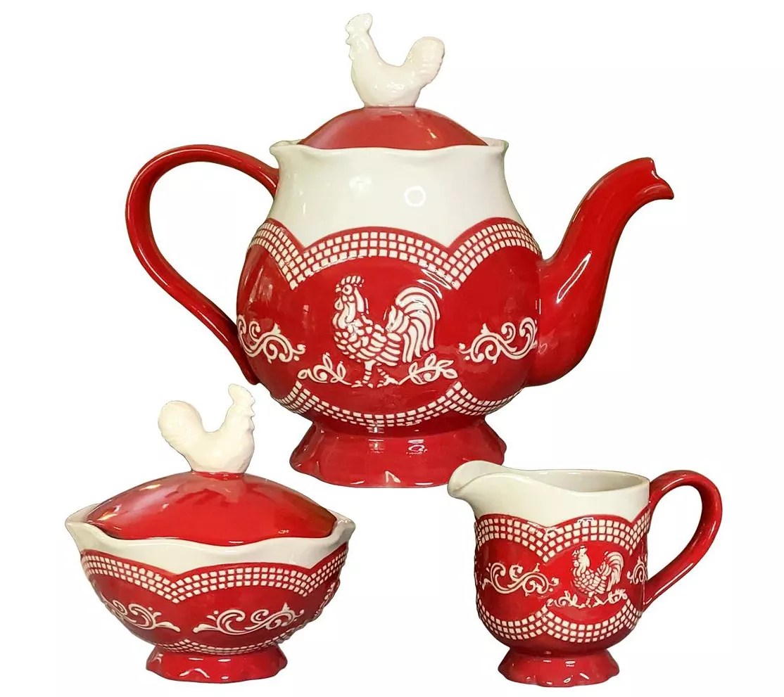 Temptations Doodle Doo 3pc Tea Set