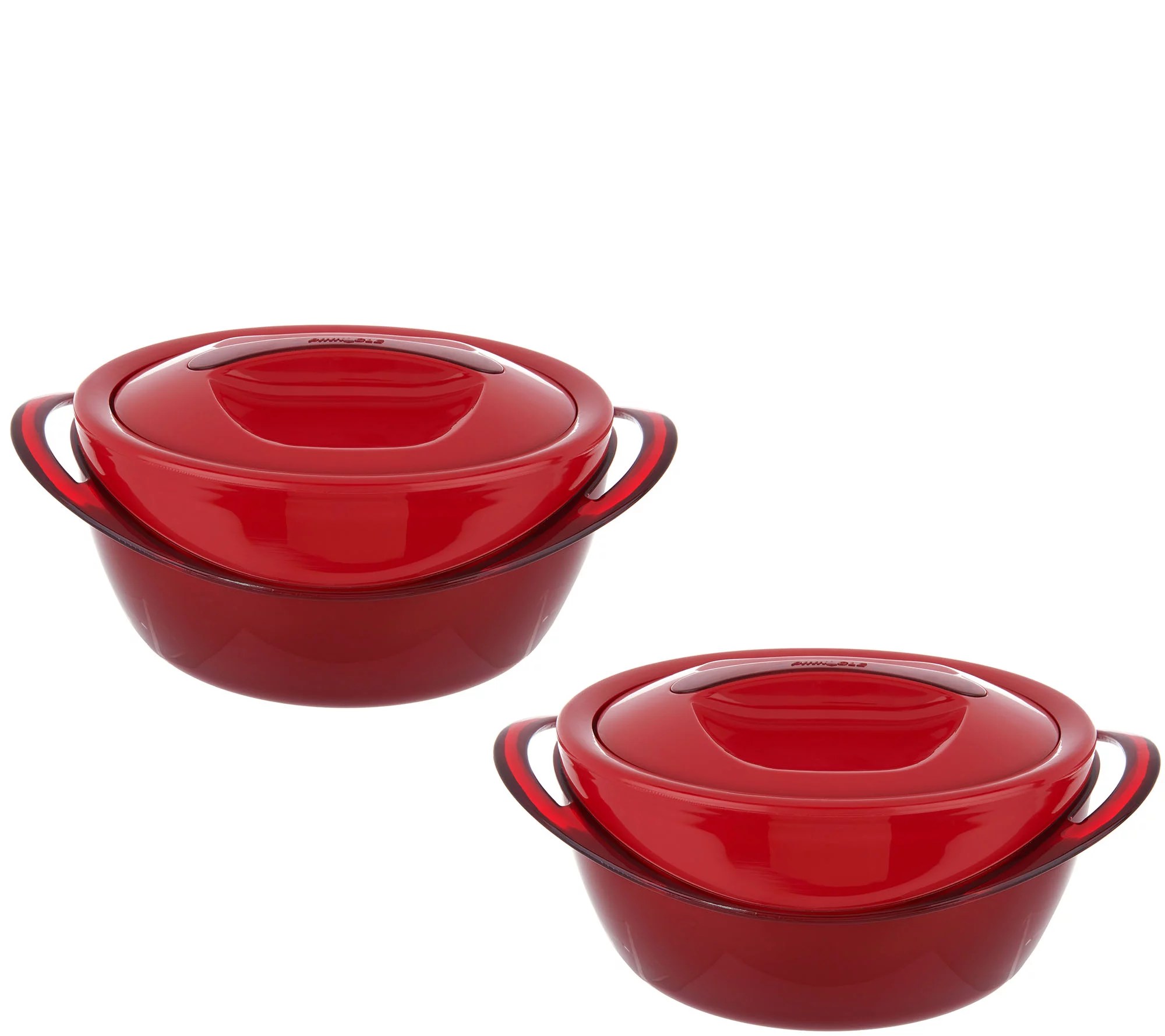 Set of 2 9Cup Thermal Hot and Cold Serving Bowls with Lids