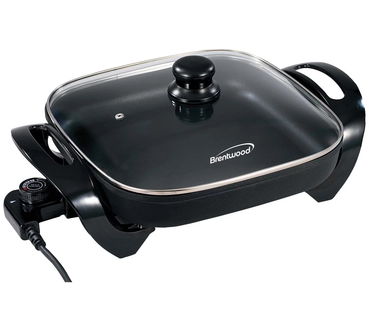 Brentwood 12in Nonstick Electric Skillet with Glass Lid