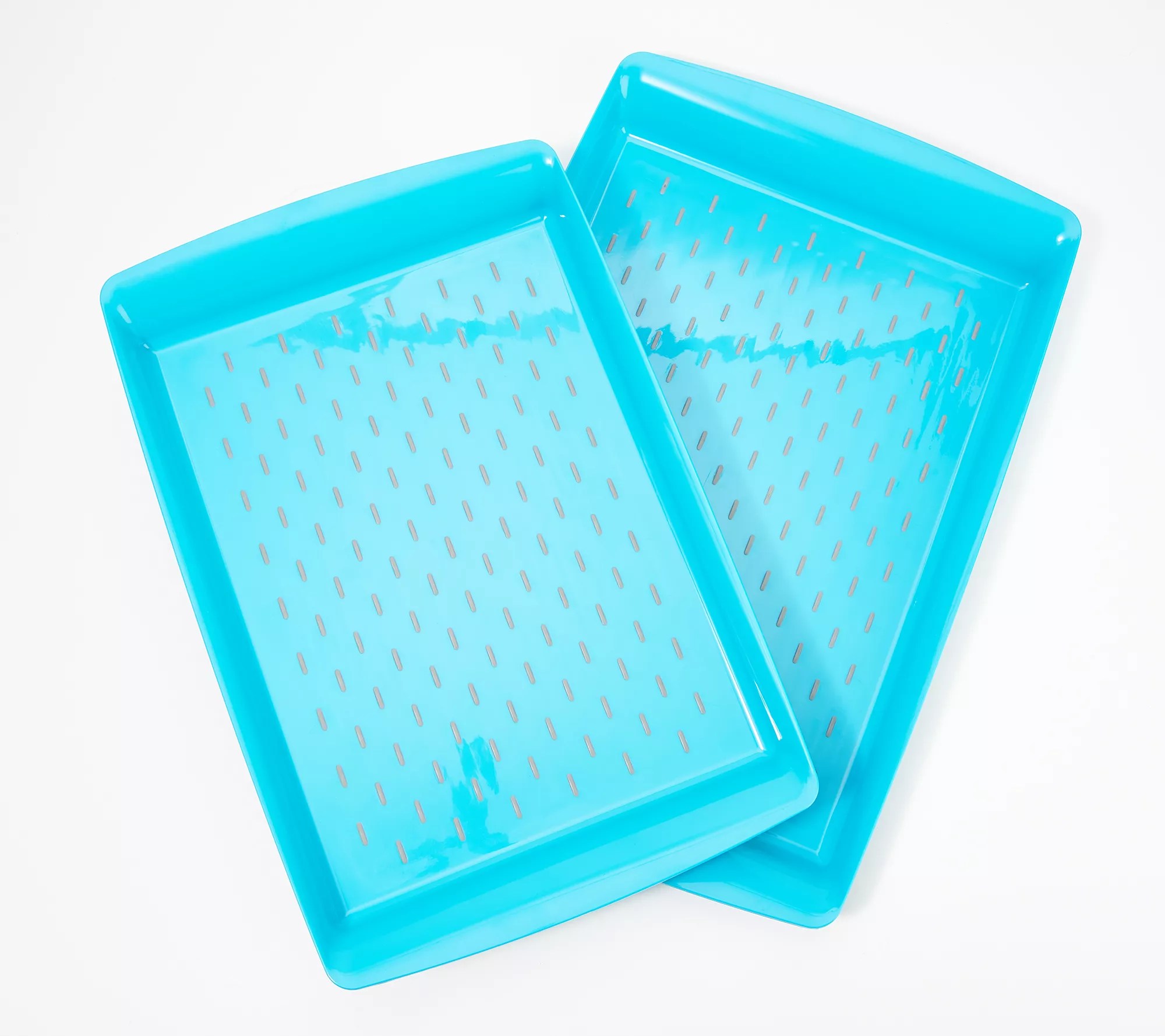 Set of 2 Rectangle Nonslip Serving Trays