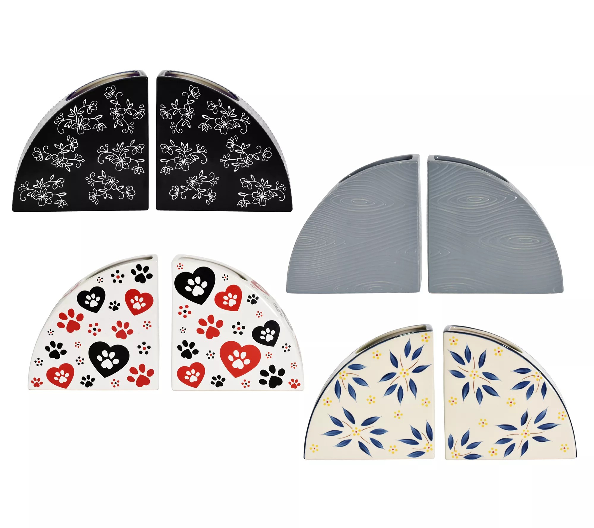 Temptations Set of (2) Utensil Holder Bookends