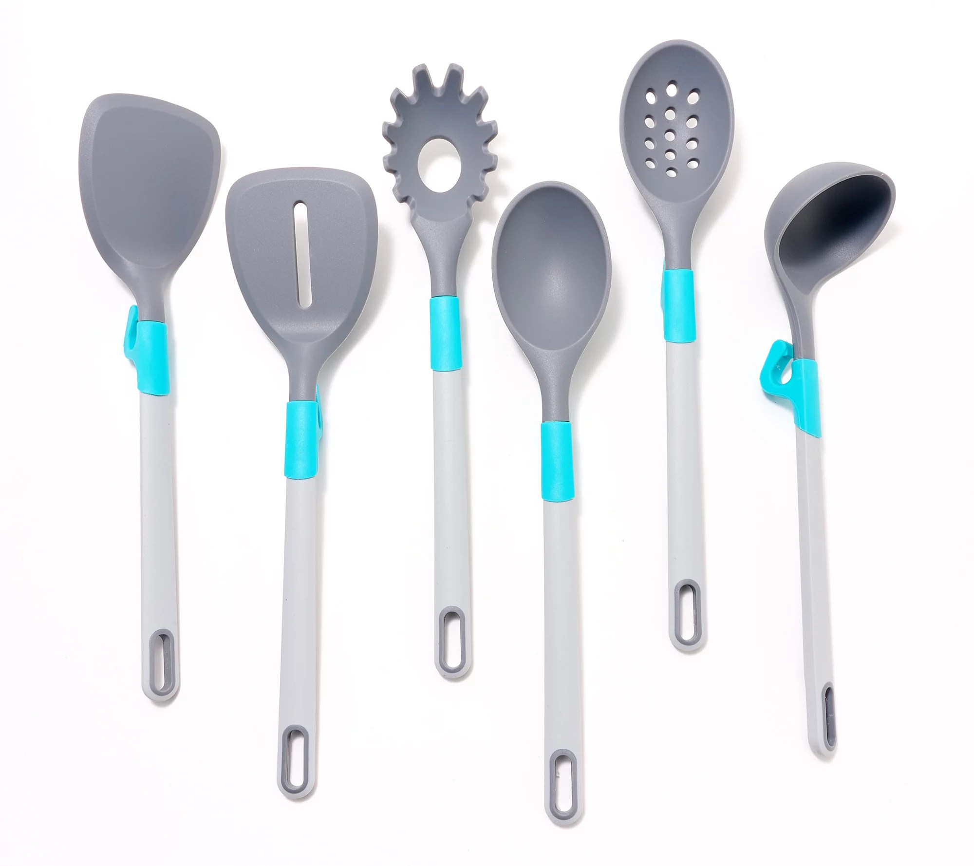 P.S Home Kitchen S/6 Silicone Utensils w/ QuickFix Rest