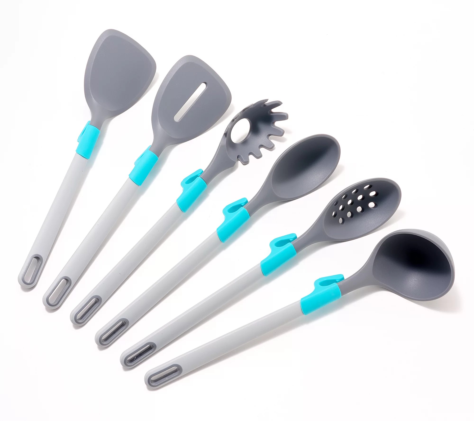 P.S Home Kitchen S/6 Silicone Utensils w/ QuickFix Rest