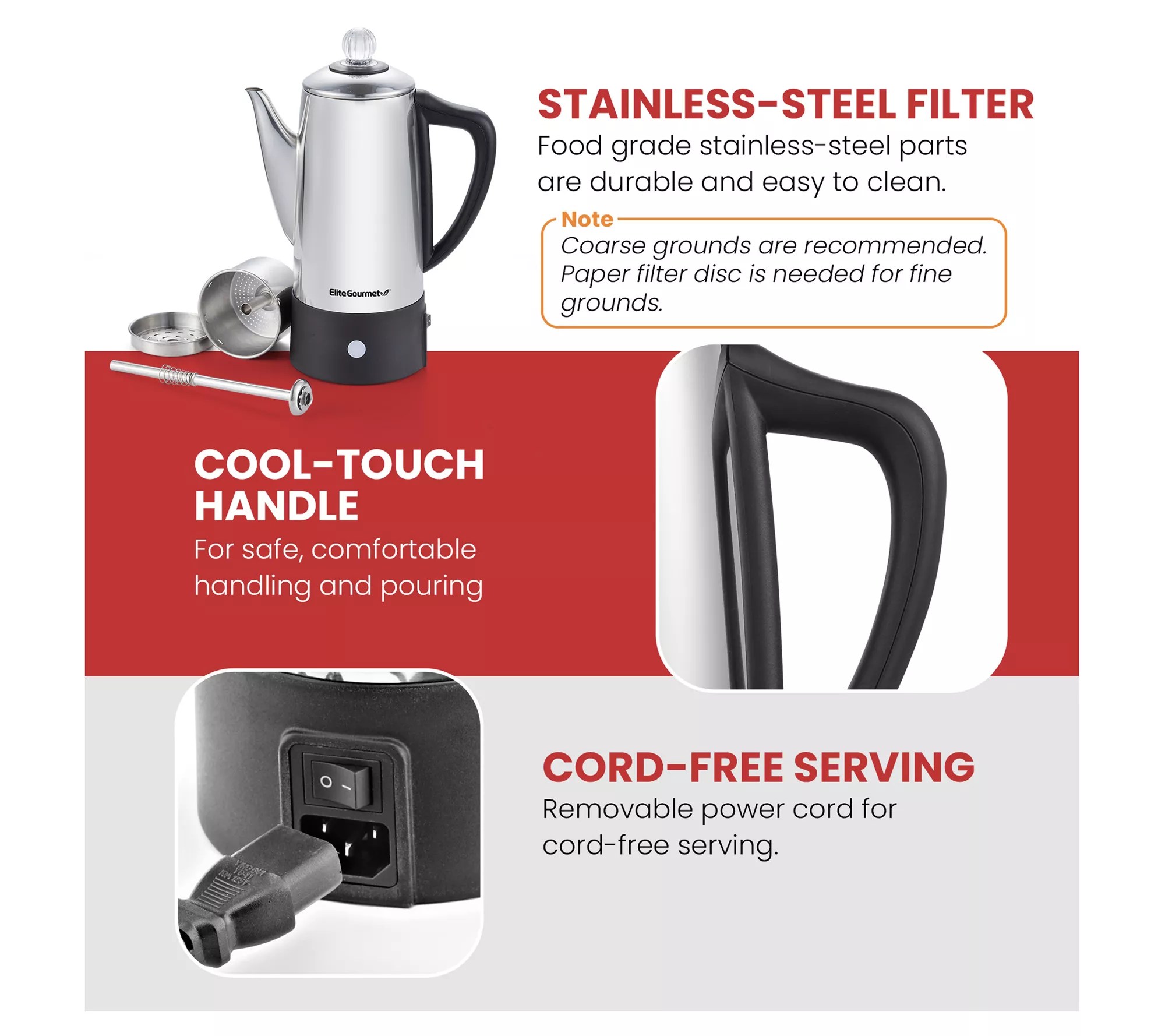 Elite Gourmet Electric 6Cup Coffee Percolator