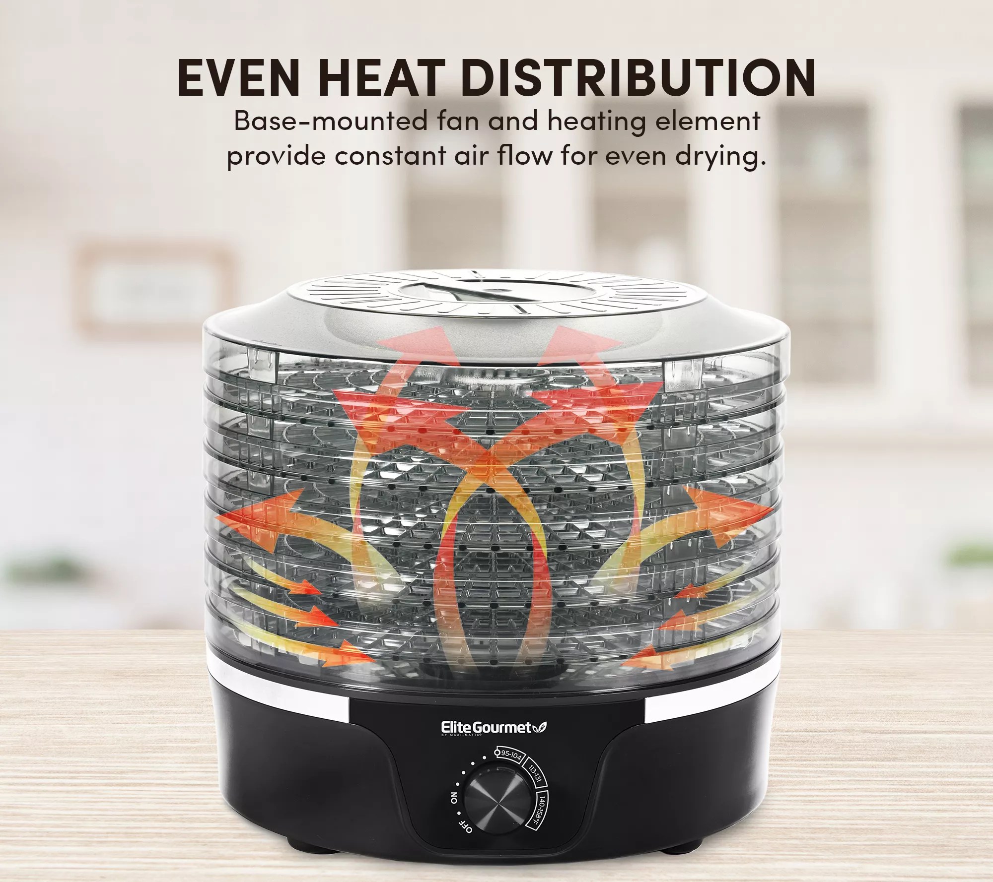 Elite Gourmet Food Dehydrator with 5 Trays