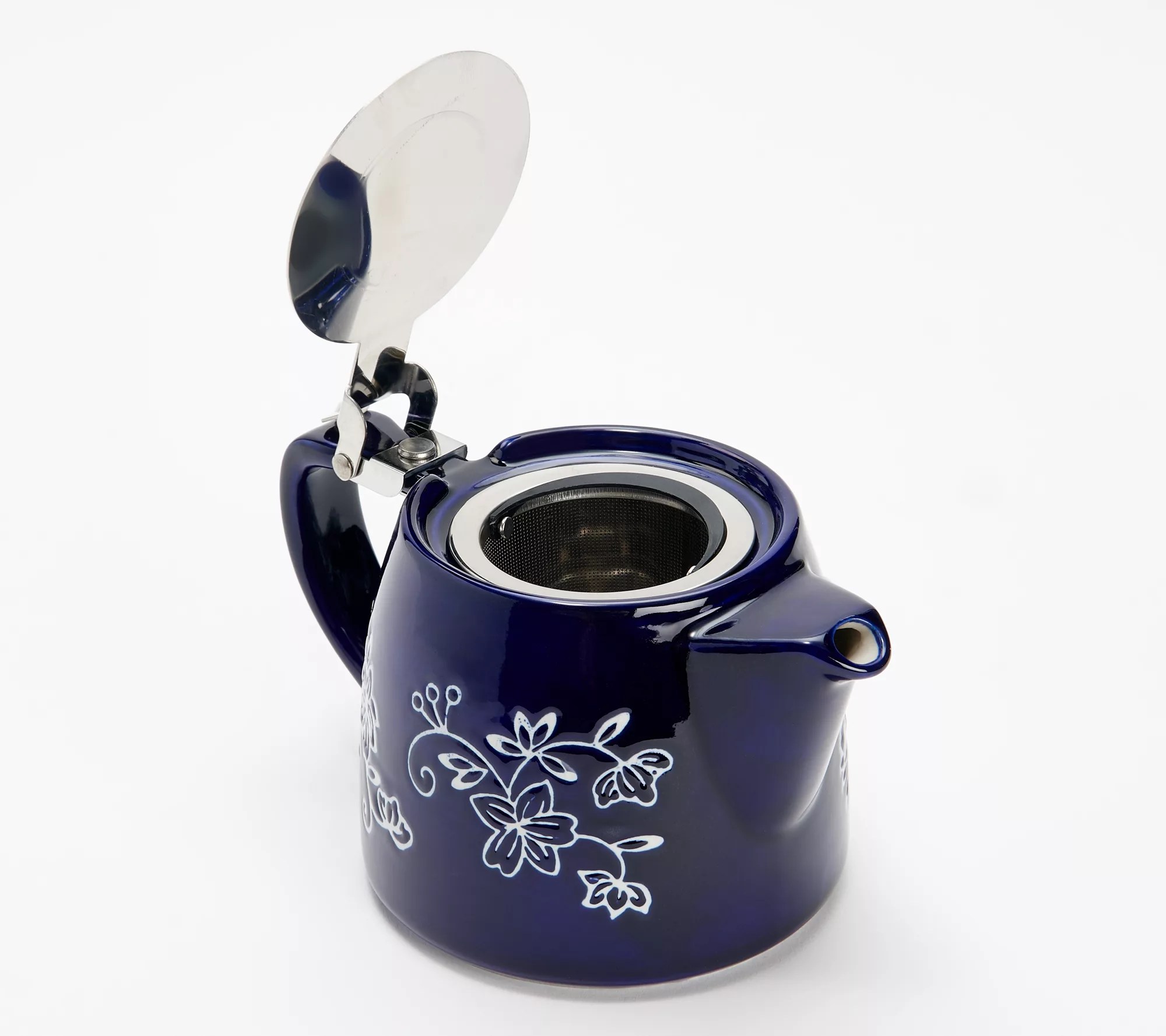 "As Is" Temptations Floral Lace 18oz Teapot w/ Strainer