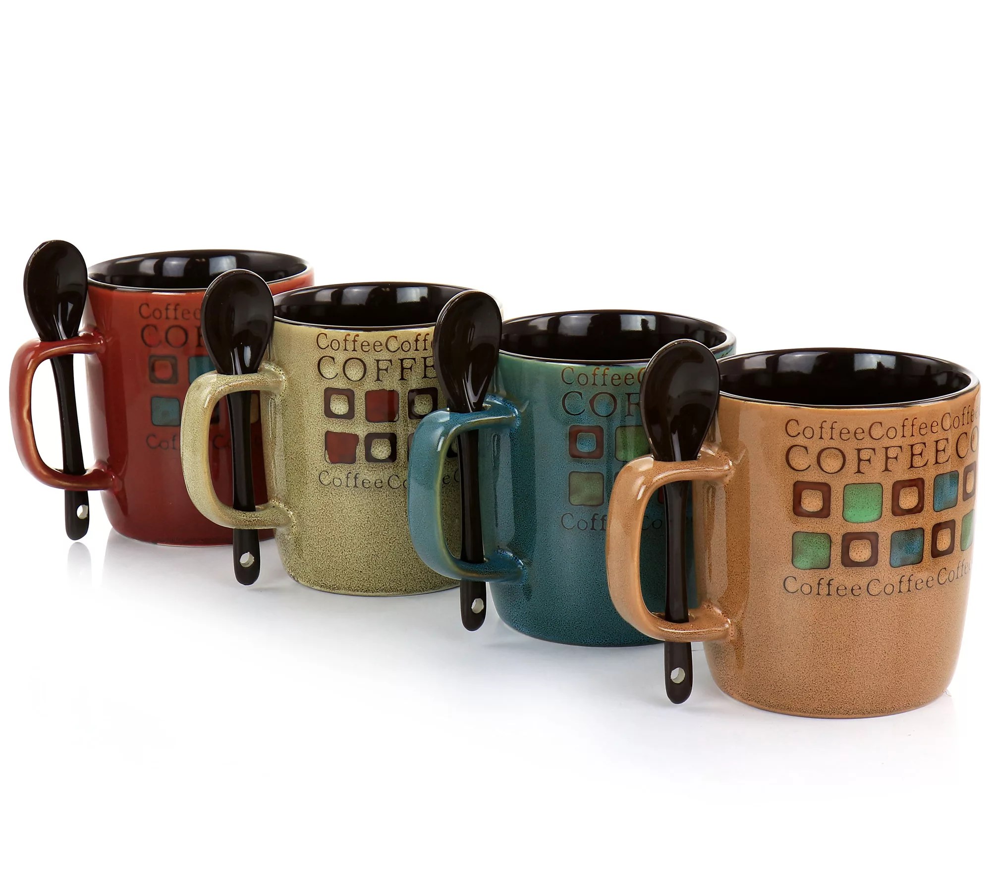 Mr. Coffee Cafe Americano 8Piece 13oz Cup and Spoon Set