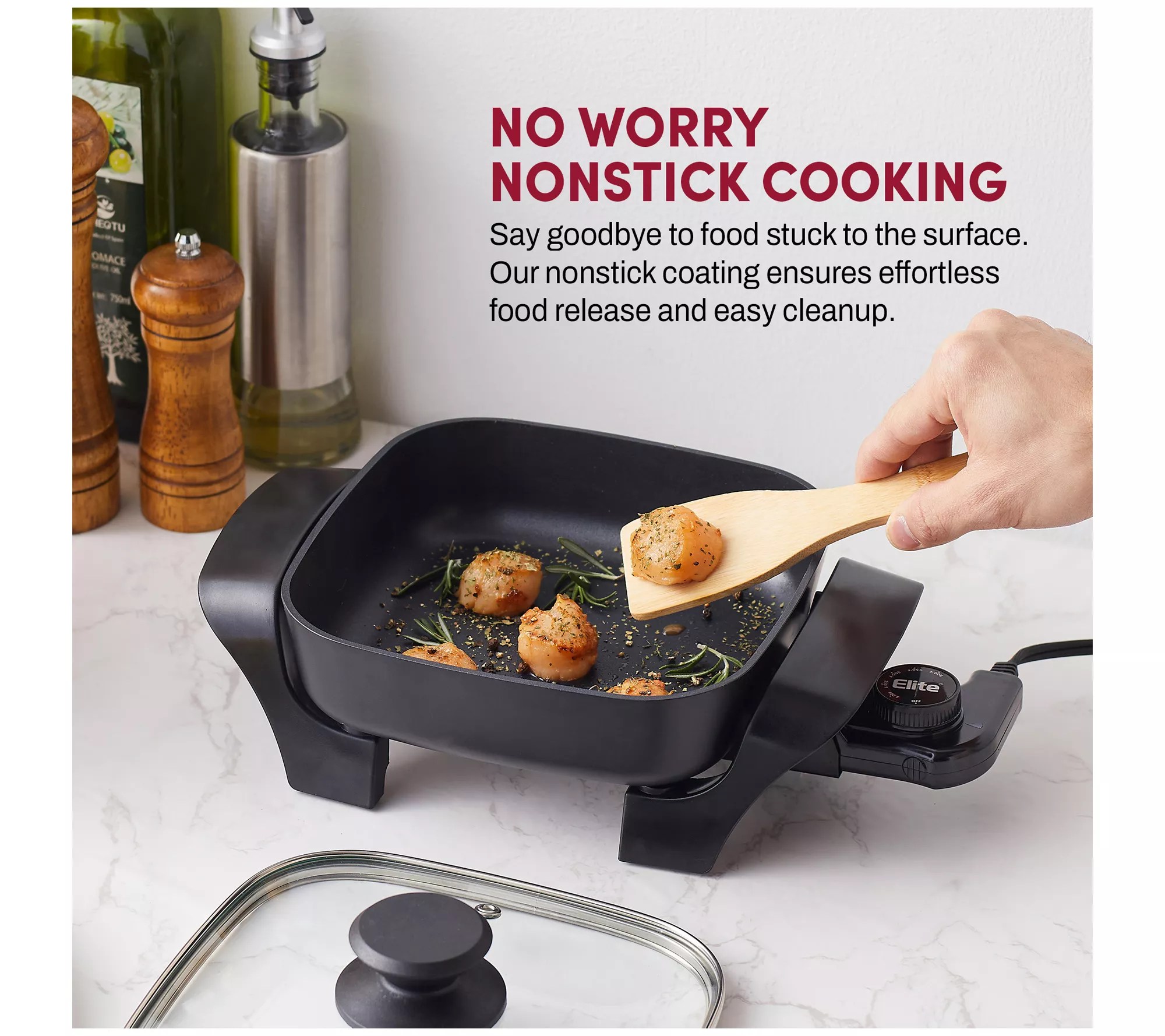 Elite Gourmet 8" x 8" Nonstick Electric Skillet
