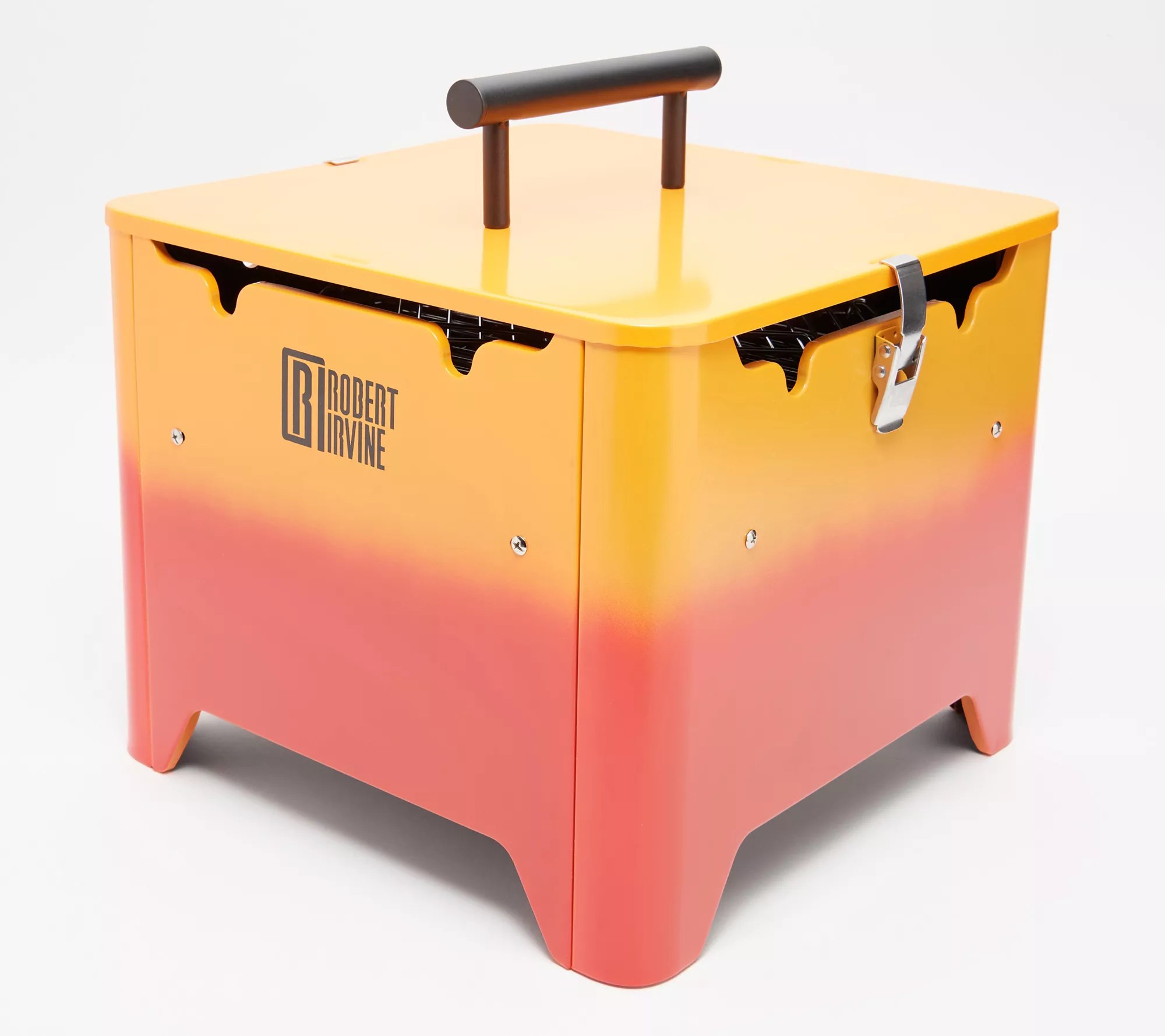 Chef Robert Irvine Portable Charcoal Grill with Cover & Warming Rack