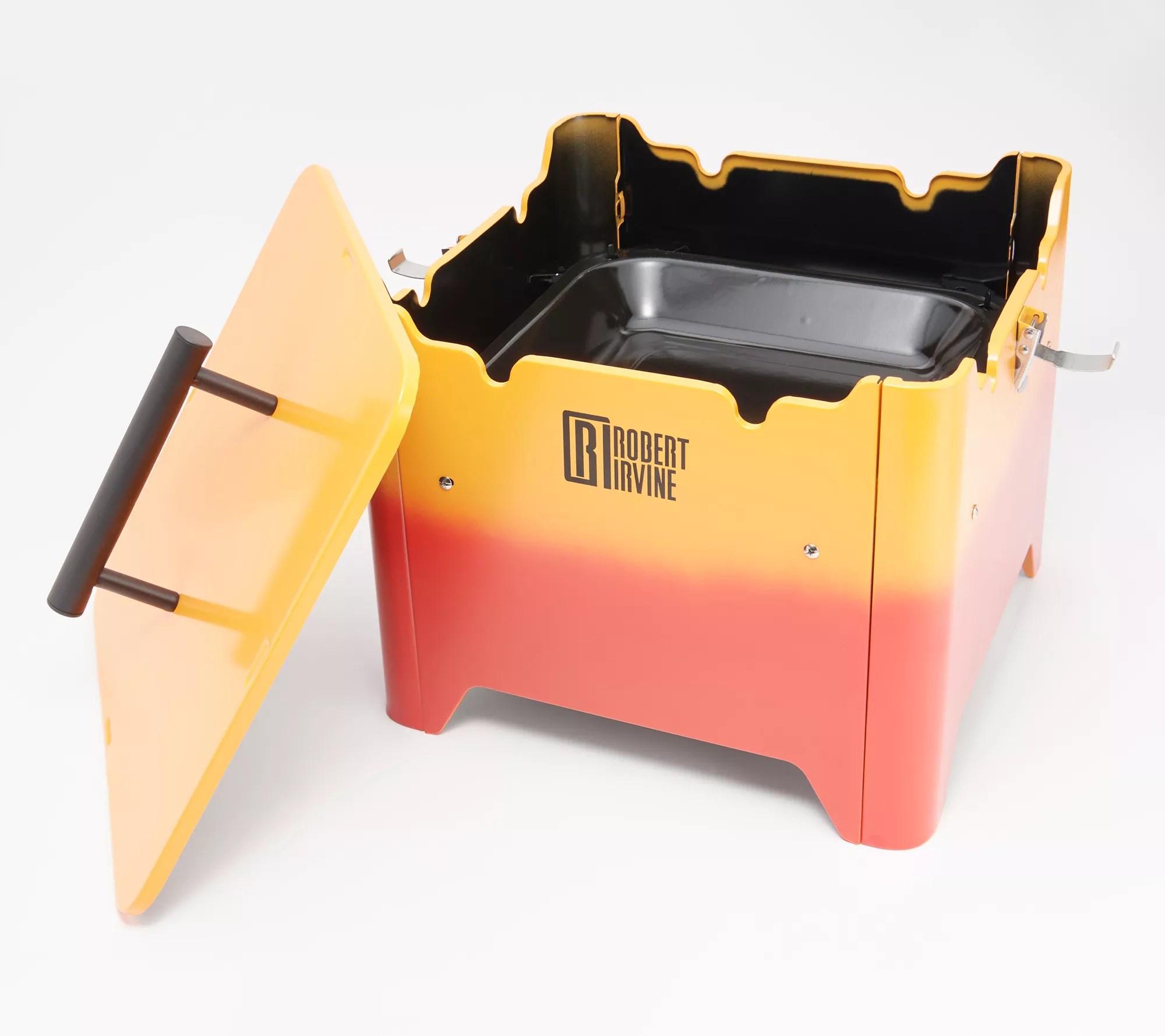 Chef Robert Irvine Portable Charcoal Grill with Cover & Warming Rack