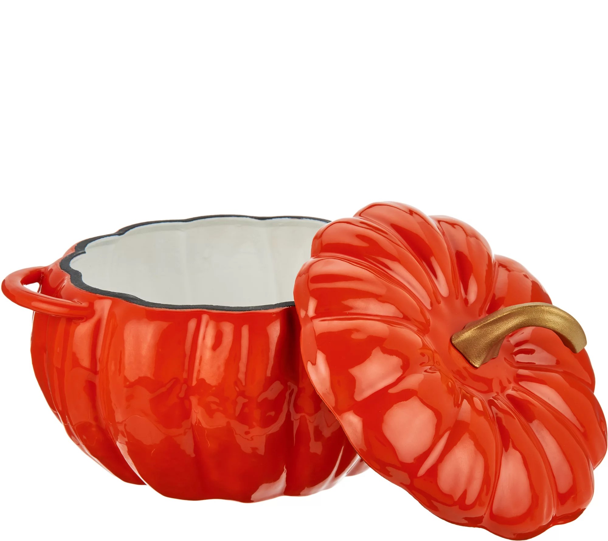 Cooks Essentials 3.5 qt Cast Iron Pumpkin Pot