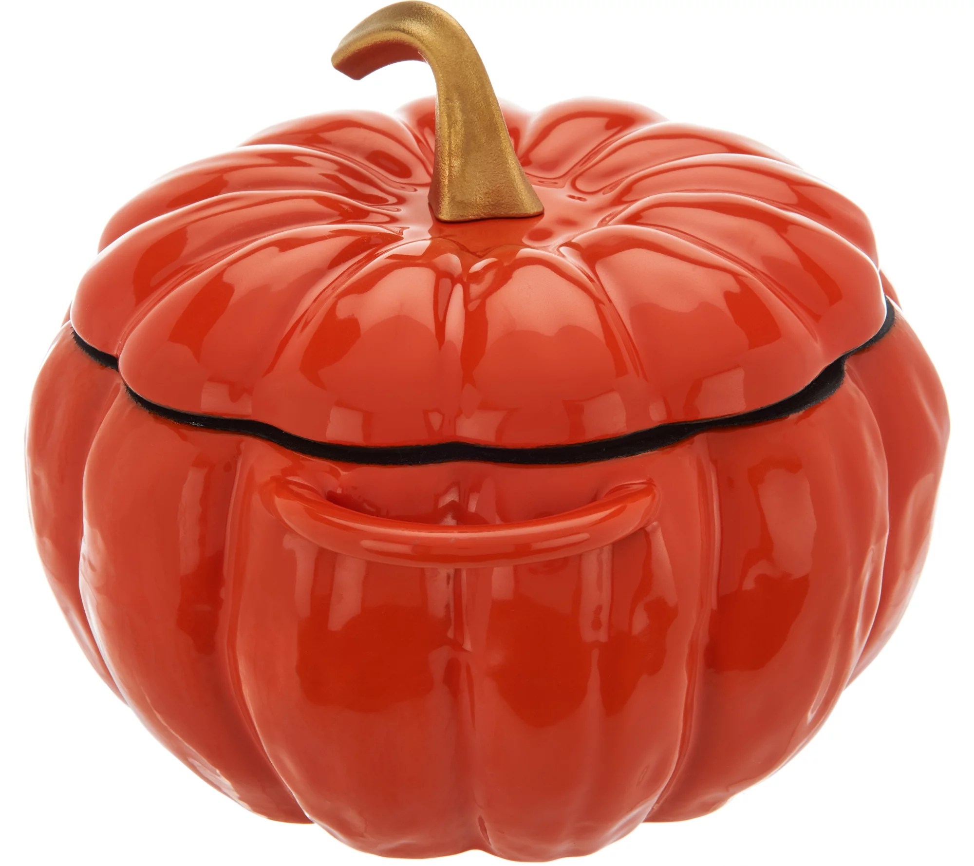 Cooks Essentials 3.5 qt Cast Iron Pumpkin Pot