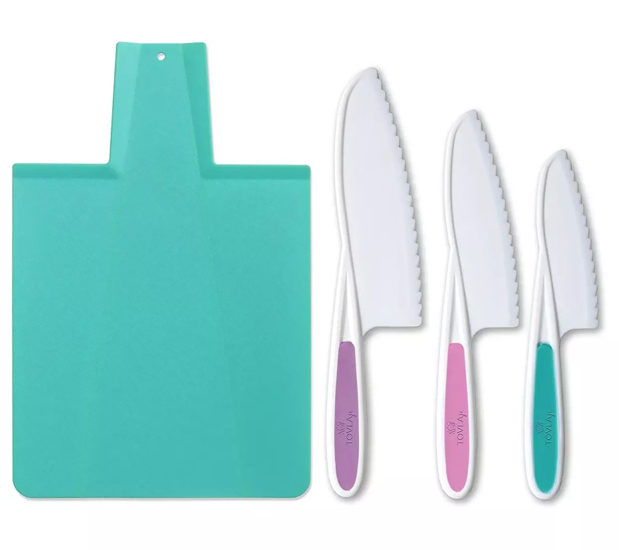 Tovla Jr 2Pack Kids Kitchen Knife and CuttingBoard Set