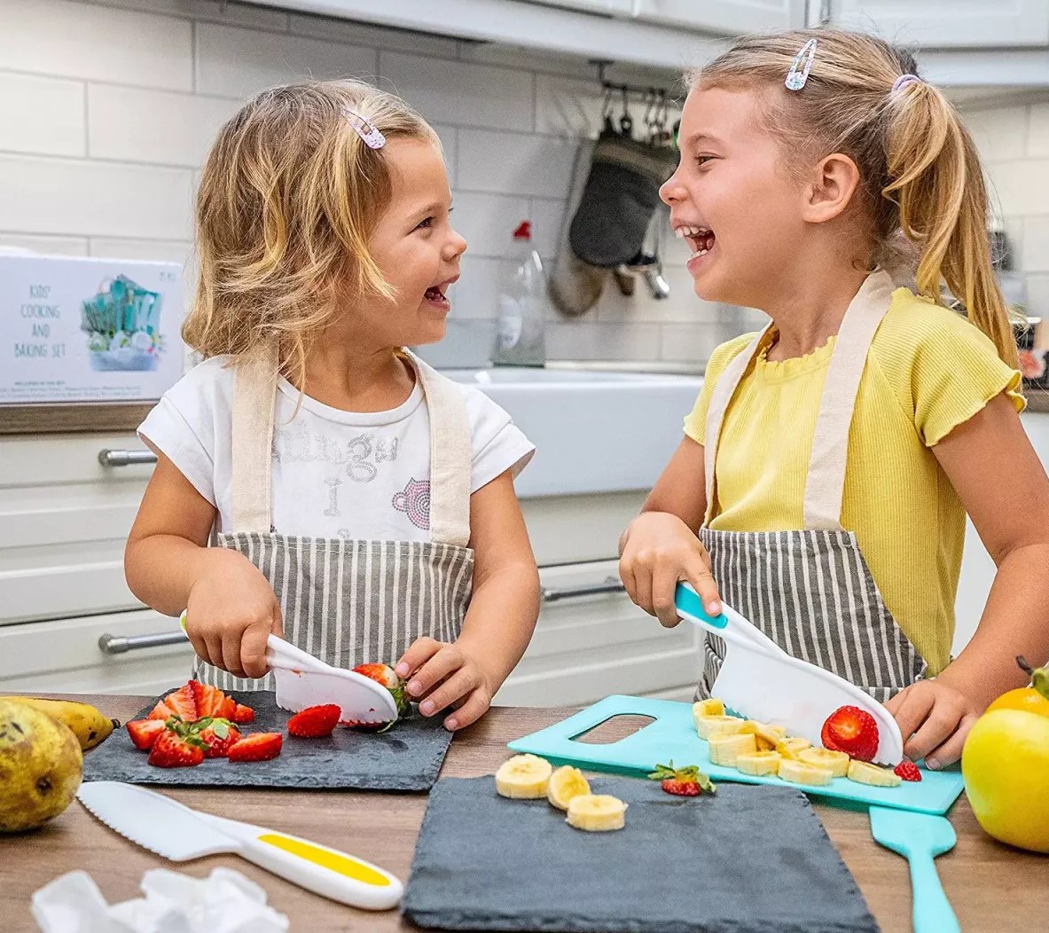 Tovla Jr 2Pack Kids Kitchen Knife and CuttingBoard Set