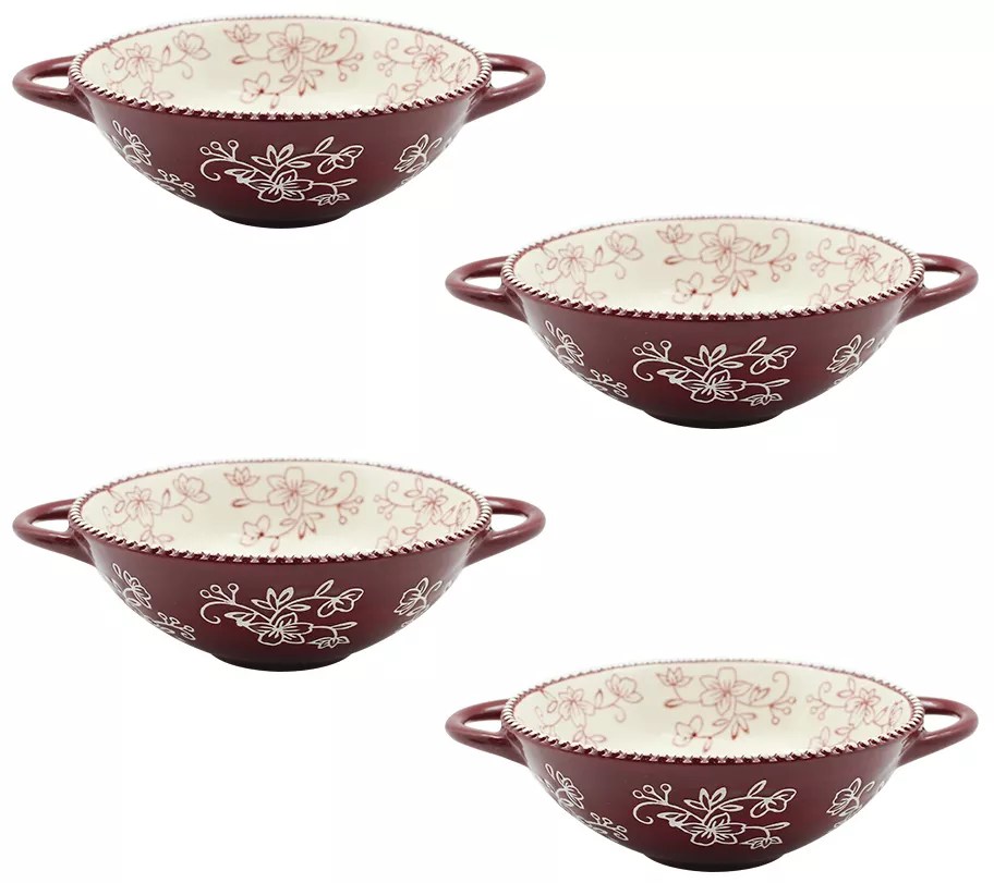 Temptations Floral Lace Set of 4 Essential Wok Bowls