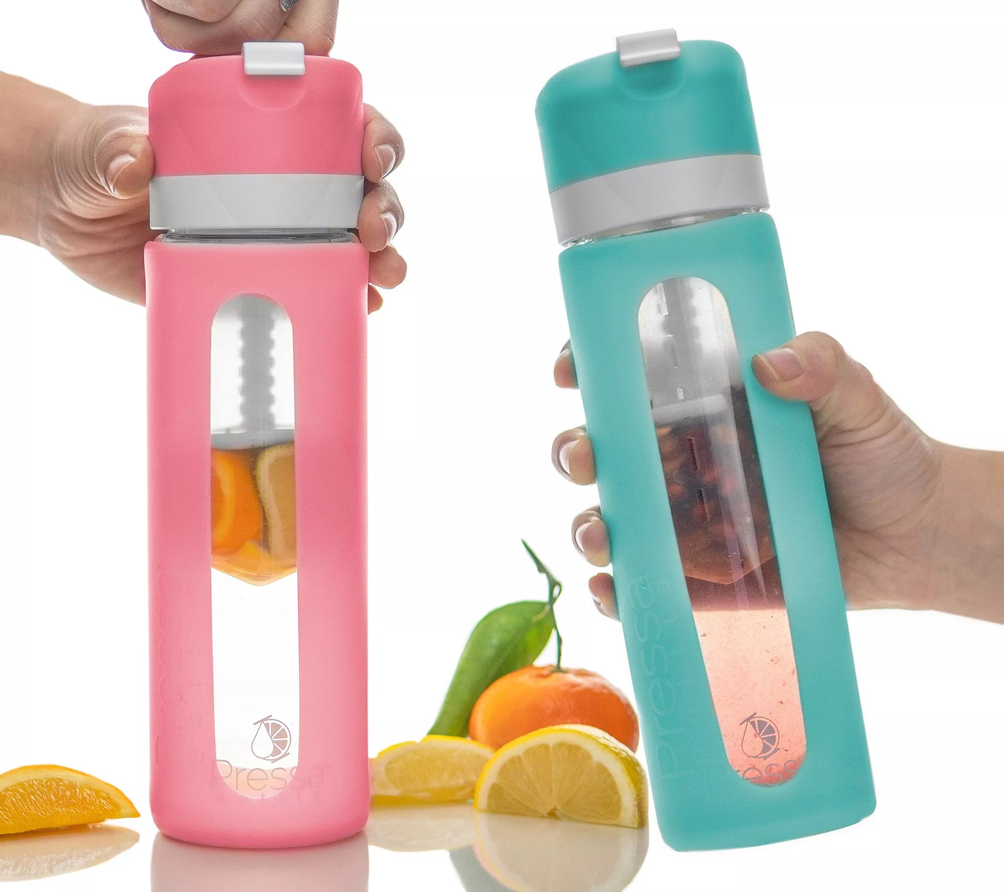 Pressa Bottle Set of 2 Glass Infuser Water Bottles