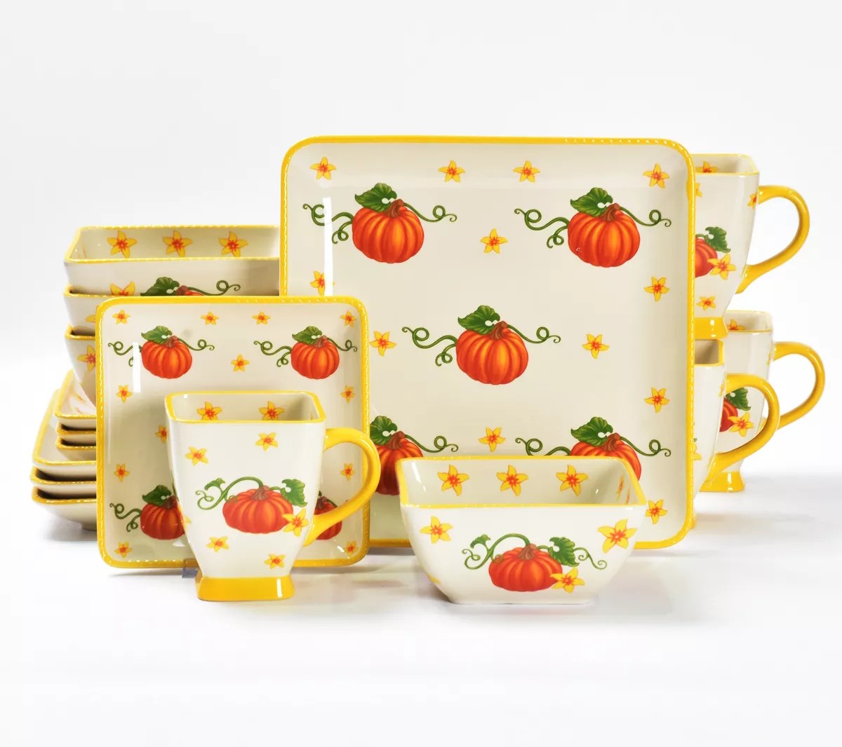 Temptations Seasonal 16Piece Square Dinnerwar e Set