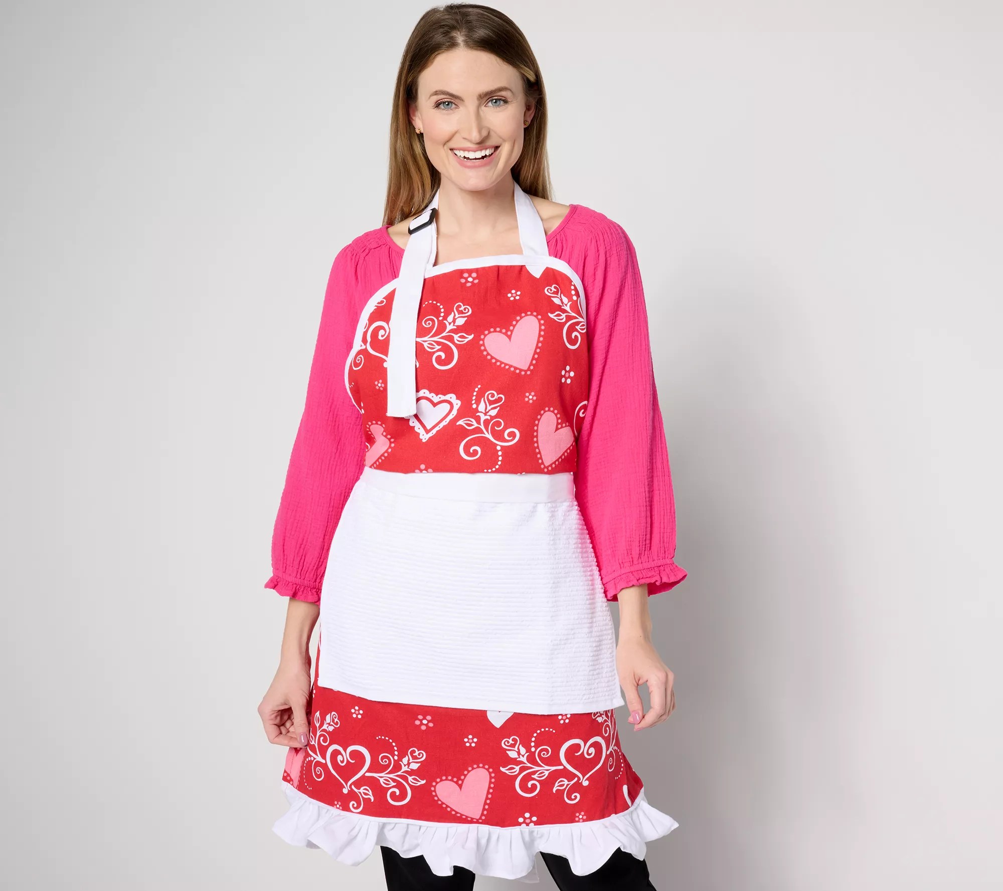 Temptations Printed Apron with Pocket and Detachable Towel