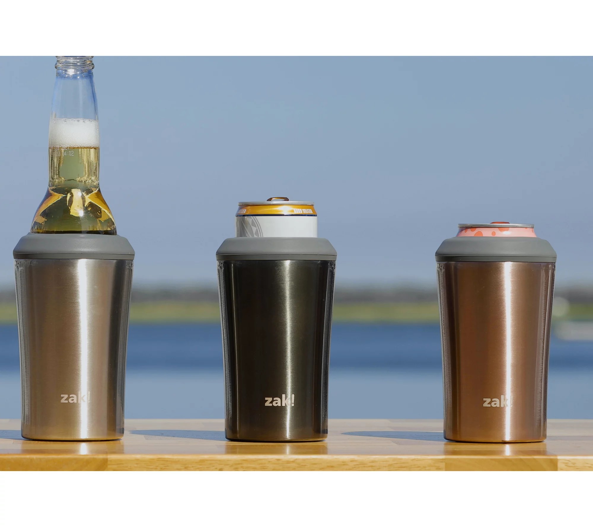 (QVC) Zak! Designs S/3 4in1 Insulated Can & Bottle Coolers w/Boxes