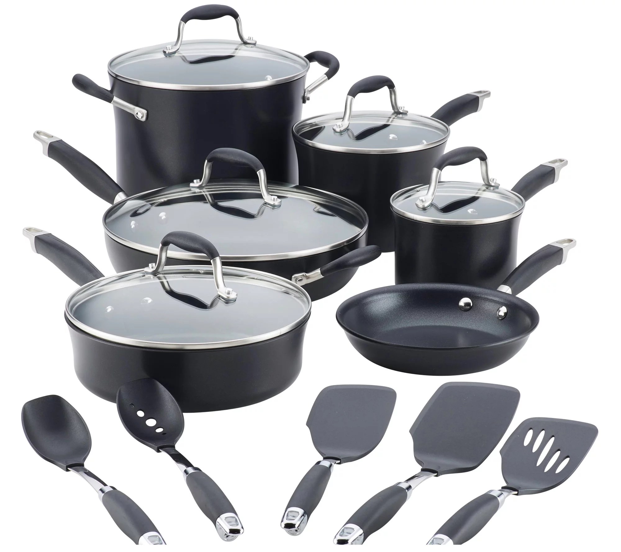 Anolon Advanced Onyx 12Piece HardAnodized Cookware w/ Tools