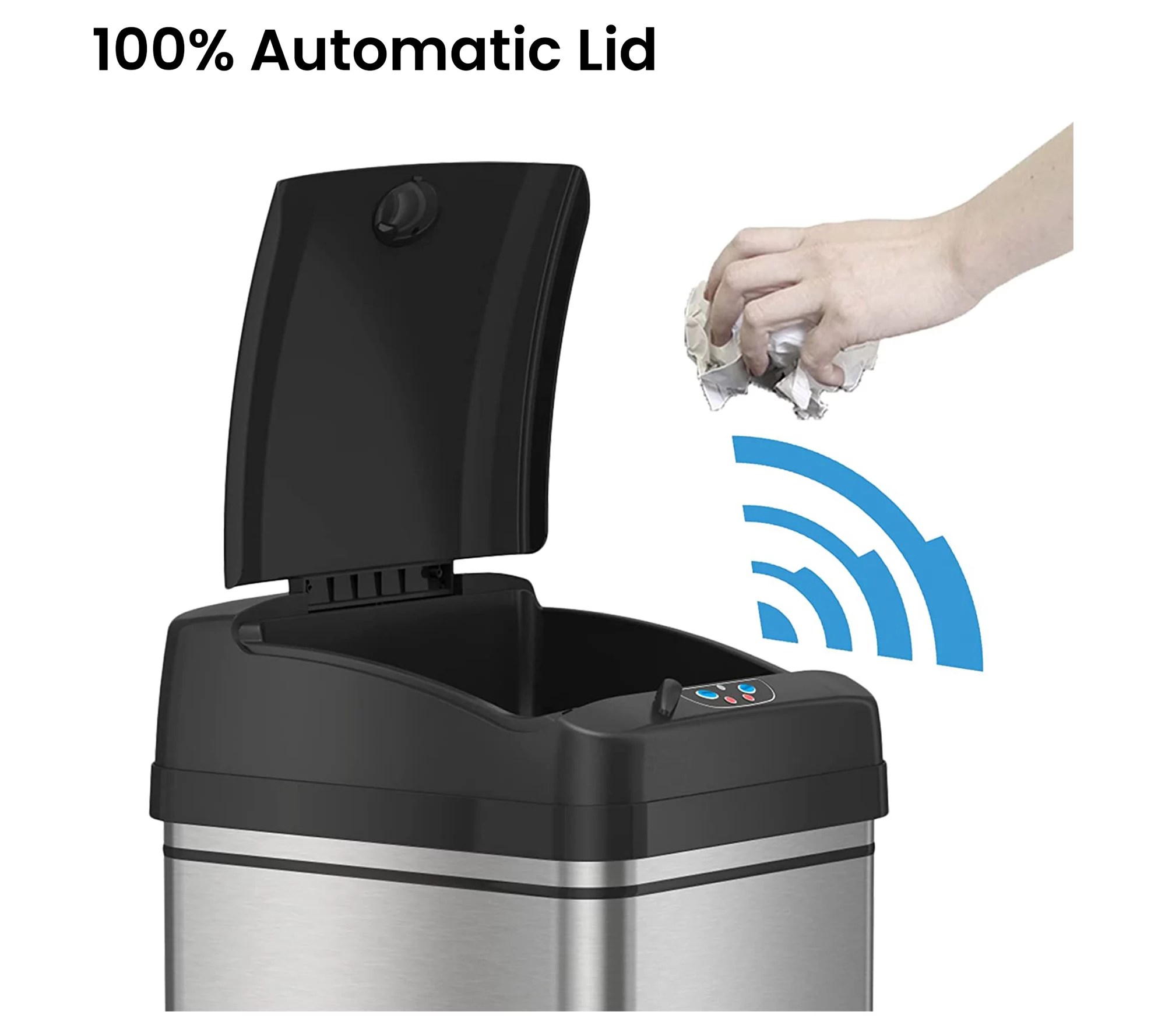 iTouchless Glide 13Gallon Sensor Trash Can with Wheels