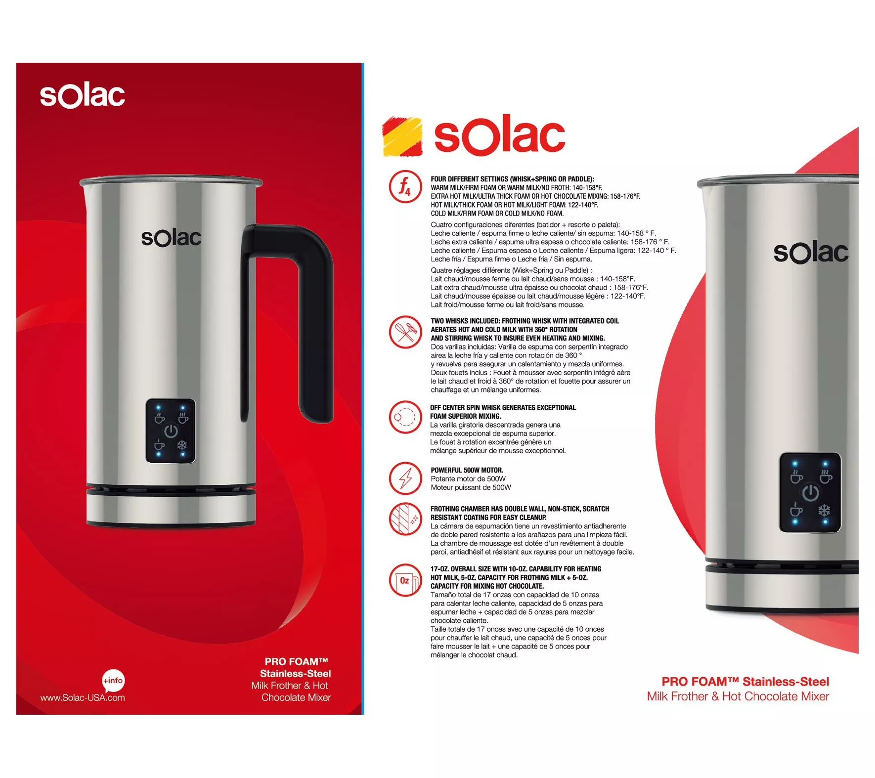 Solac Pro Milk Frother and Hot Chocolate Maker