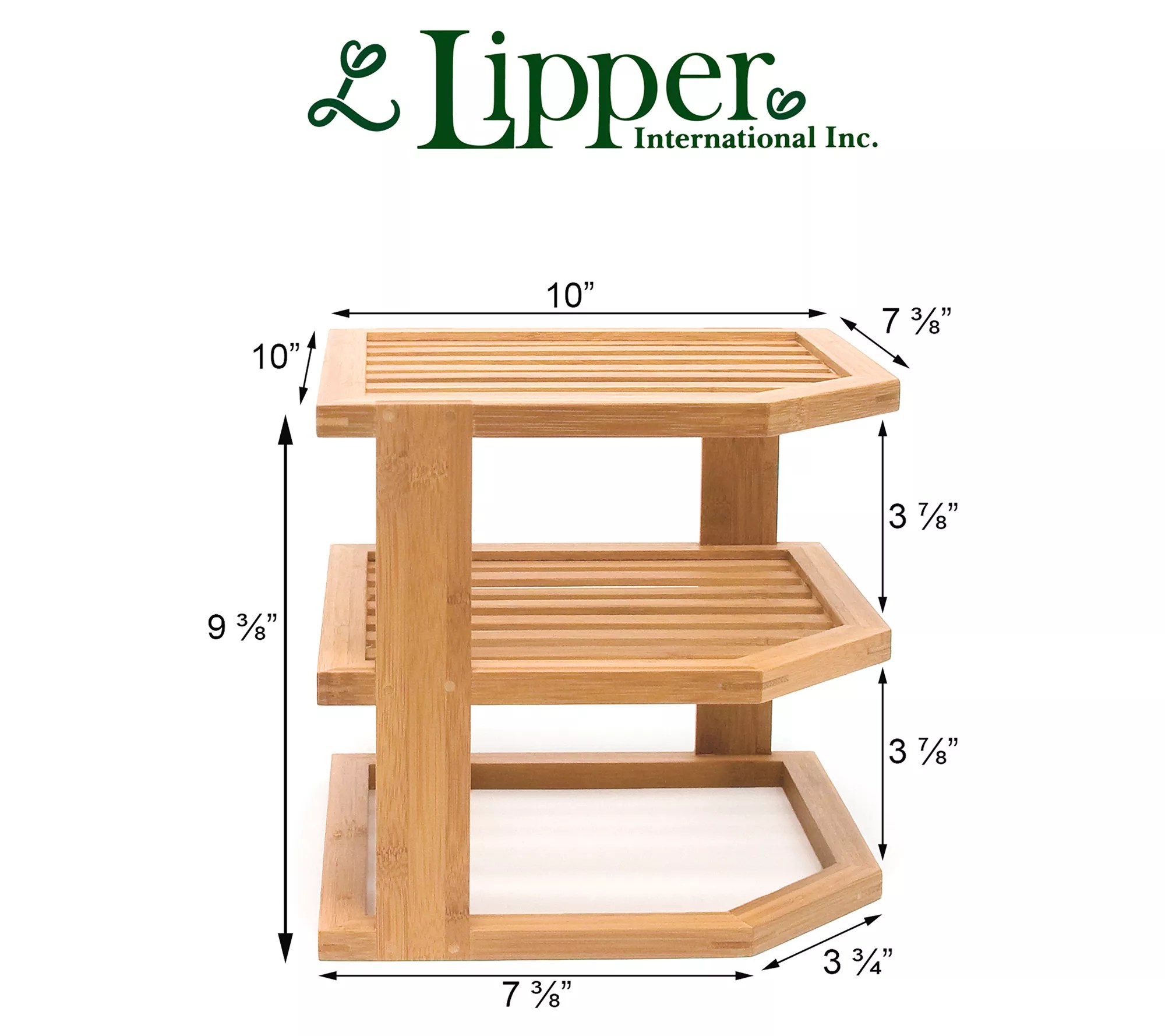 Lipper Bamboo 3Tier Corner Shelf