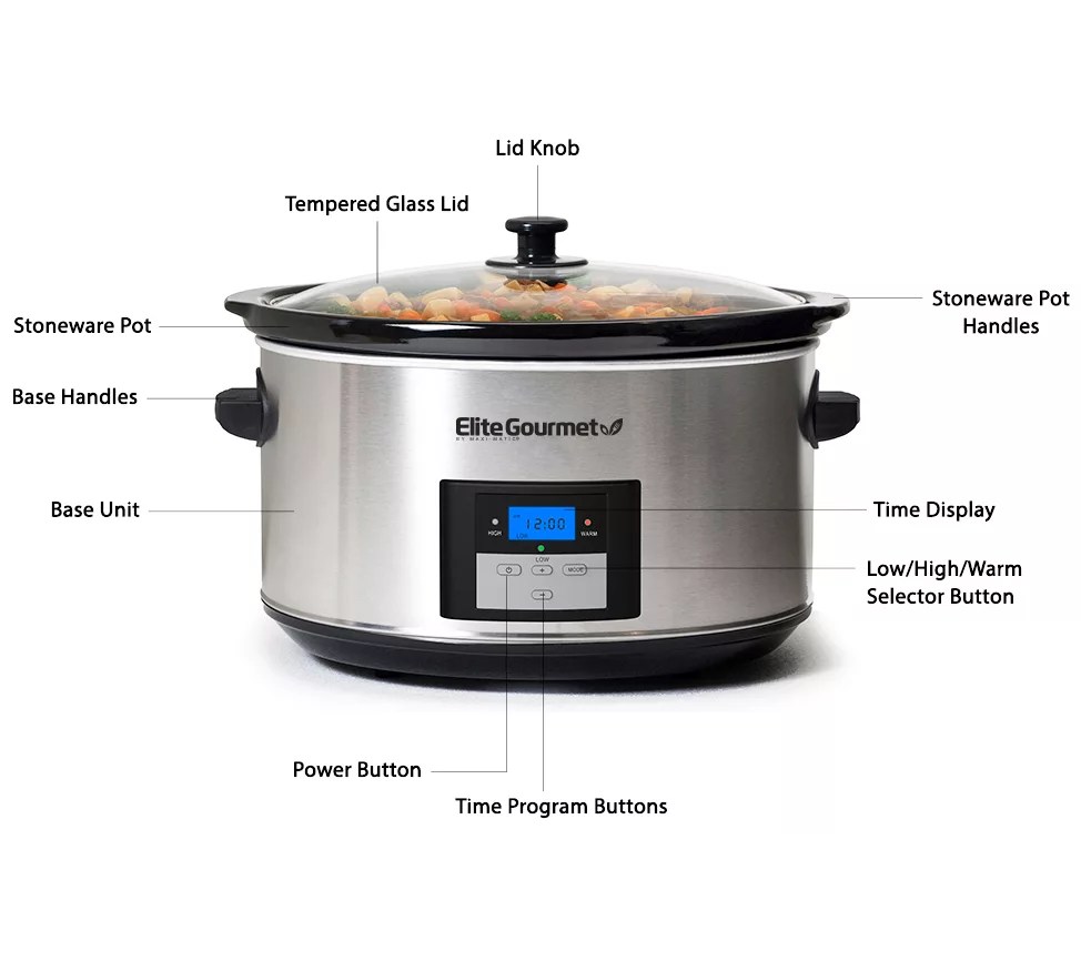 Elite Gourmet 8.5qt Stainless Steel Digital Sow Cooker